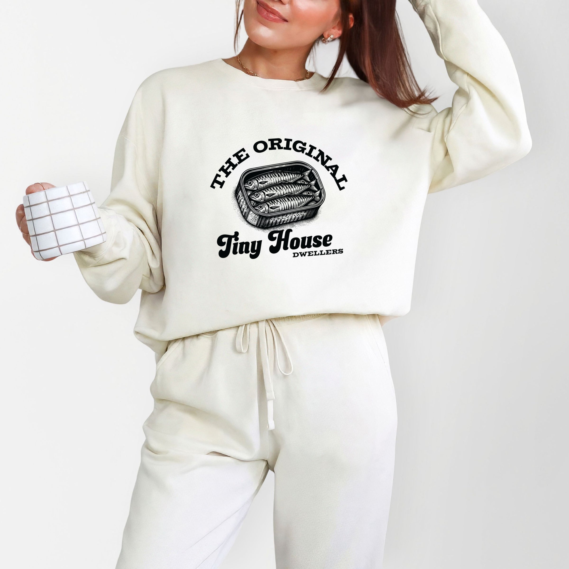 Original Tiny House Dwellers - Womens Lightweight Garment Dyed Sweatshirt