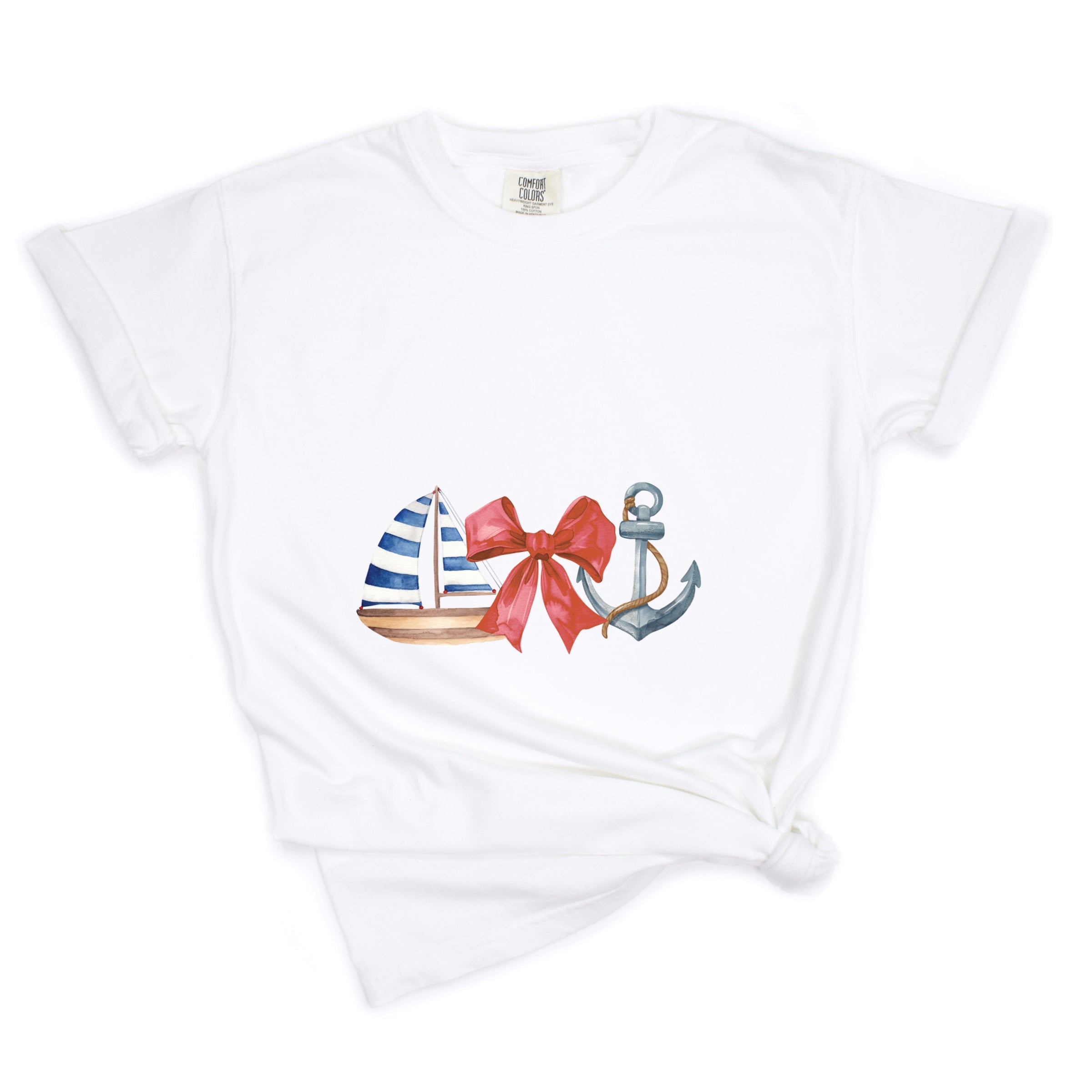 Coquette Ship Anchor - Women's Garment Dyed Graphic T-Shirt