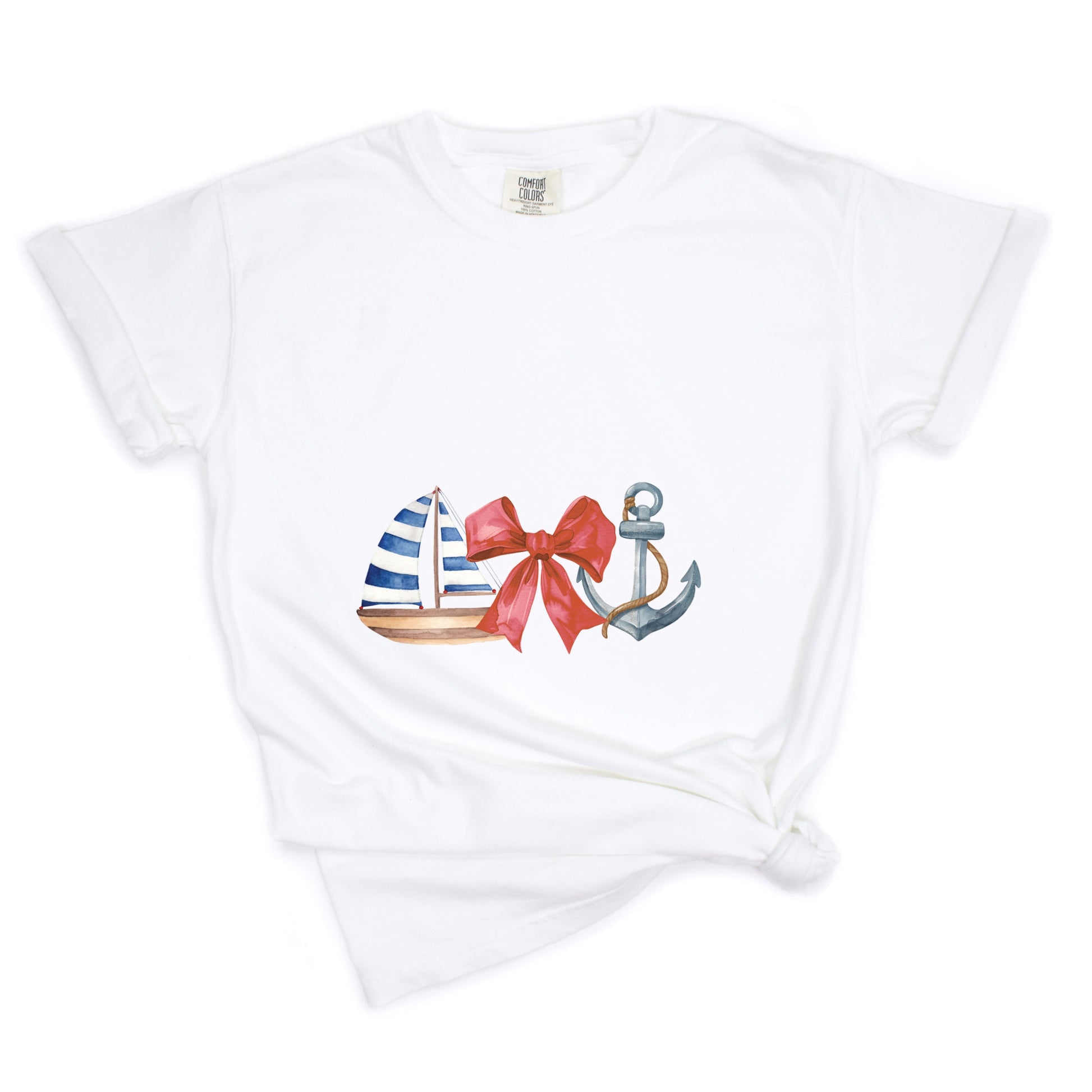 Coquette Ship Anchor - Women's Garment Dyed Graphic T-Shirt