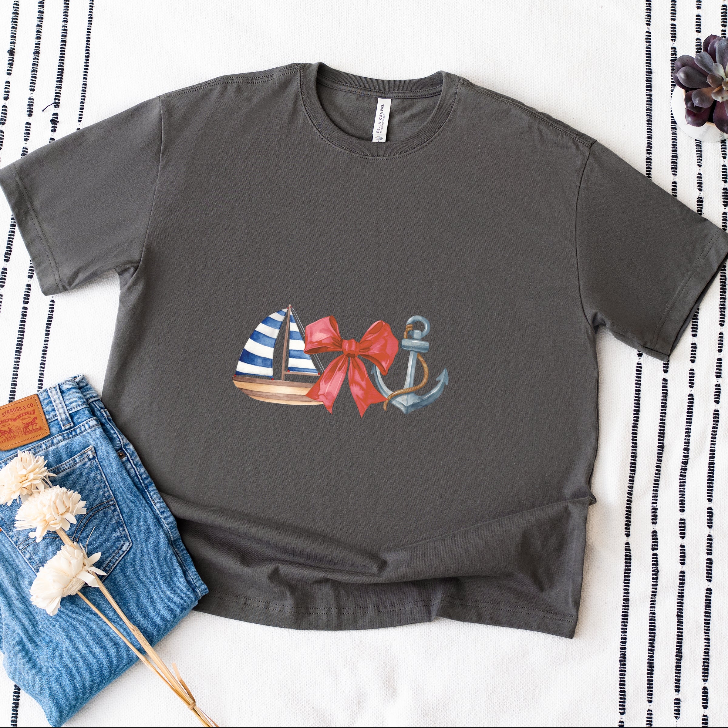 Coquette Ship Anchor - Women's Heavyweight Graphic T-Shirt