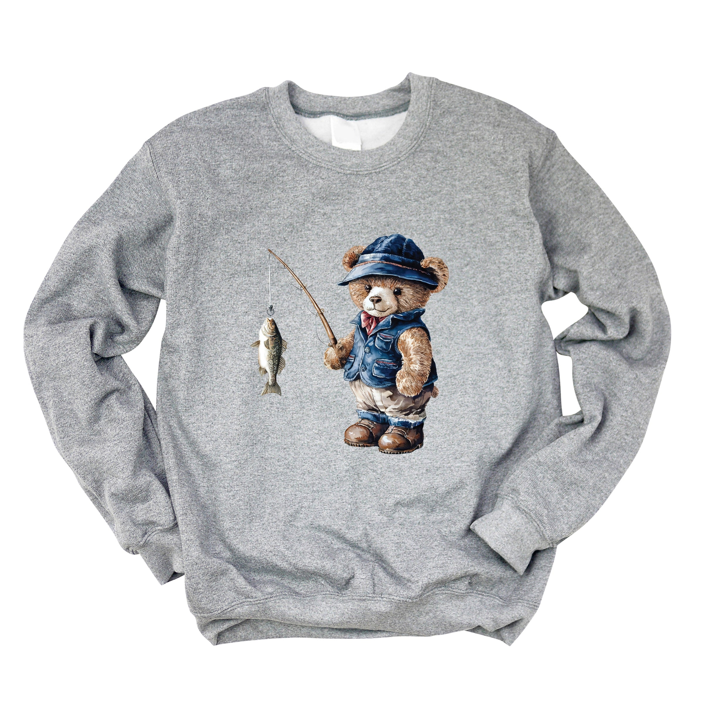 Teddy Bear Fisherman -  Womens Sweatshirt