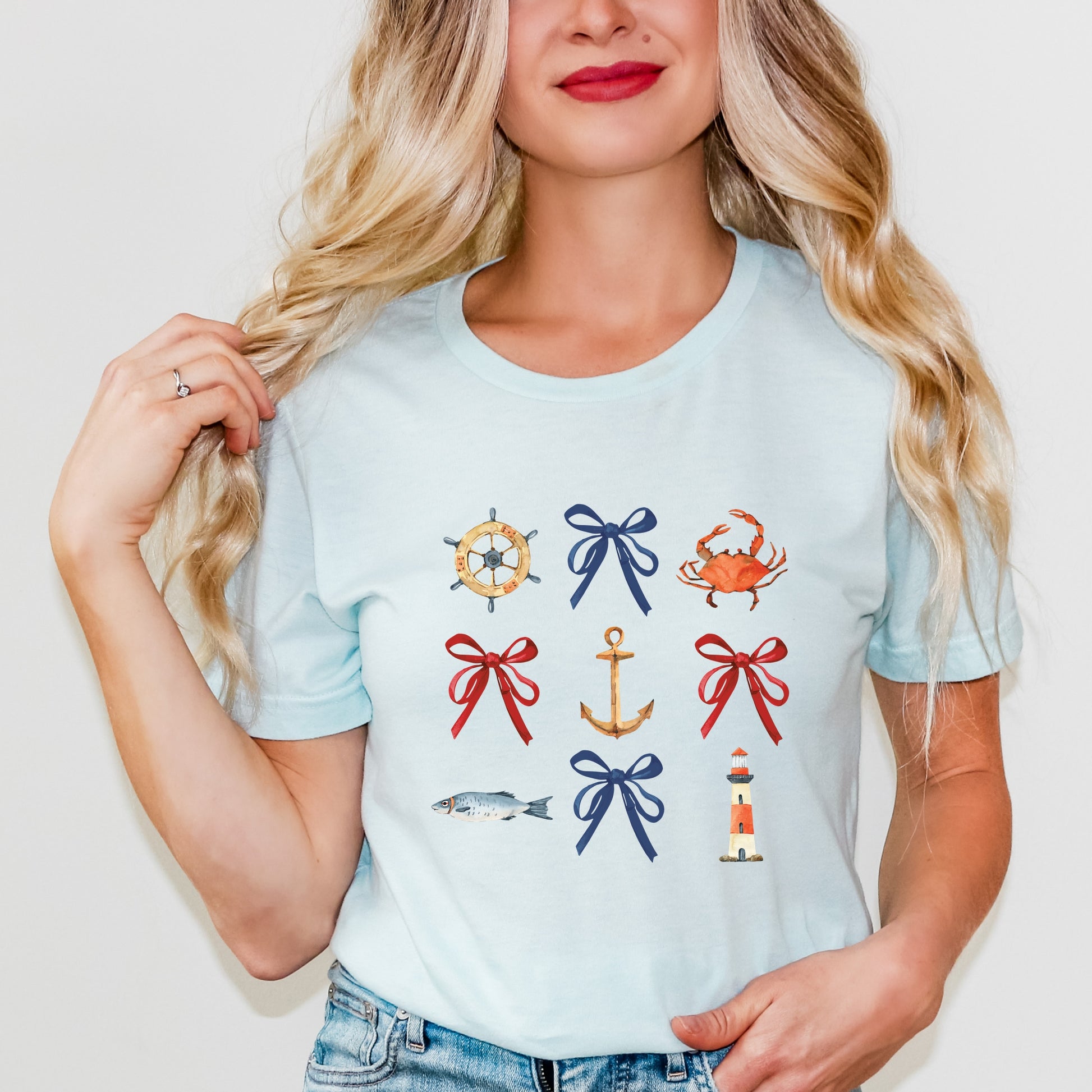 Coquette Nautical Collage - Womens Short Sleeve Tee