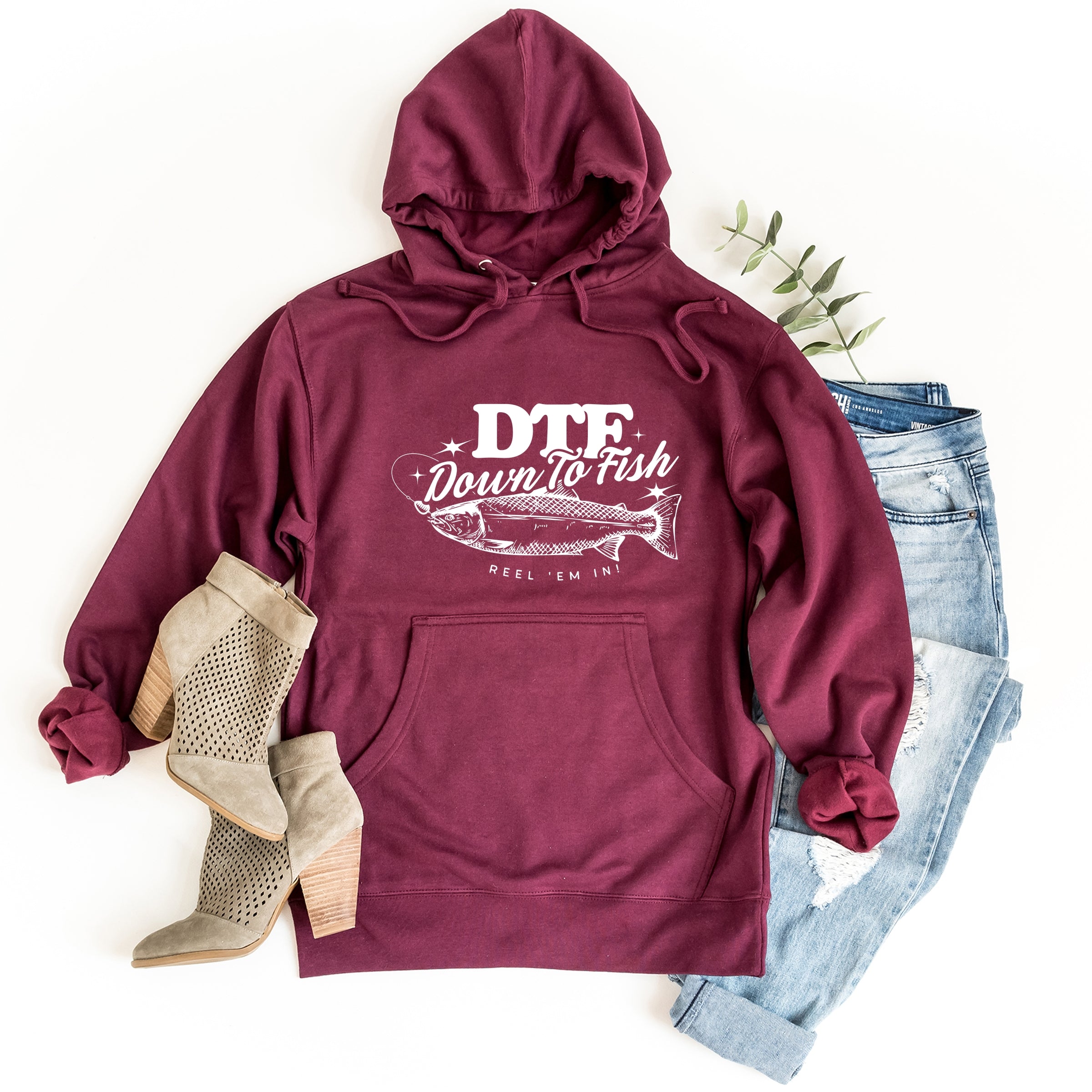 DTF Down To Fish - Women's Graphic Hoodie