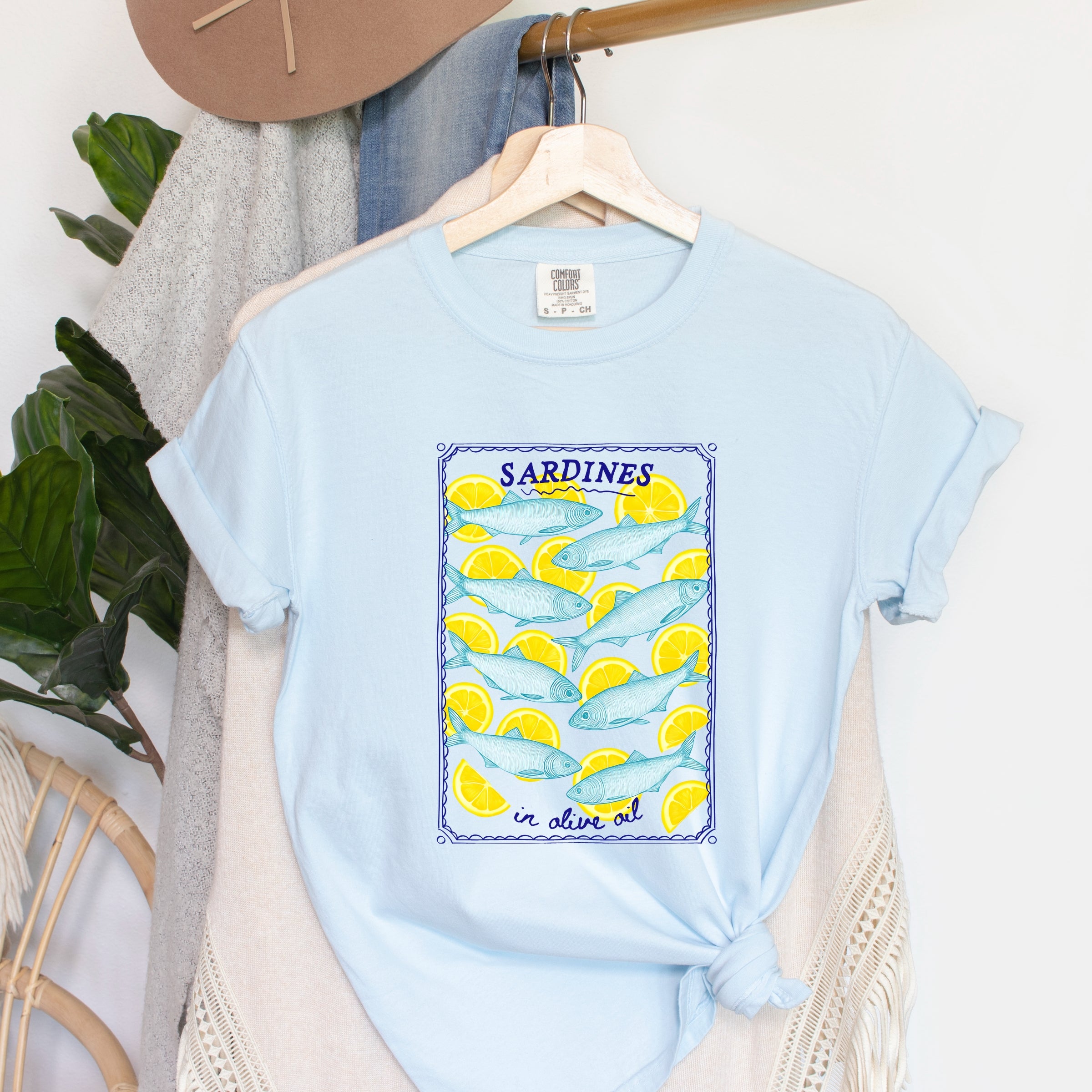 Sardines In Olive Oil - Women's Garment Dyed Graphic T-Shirt