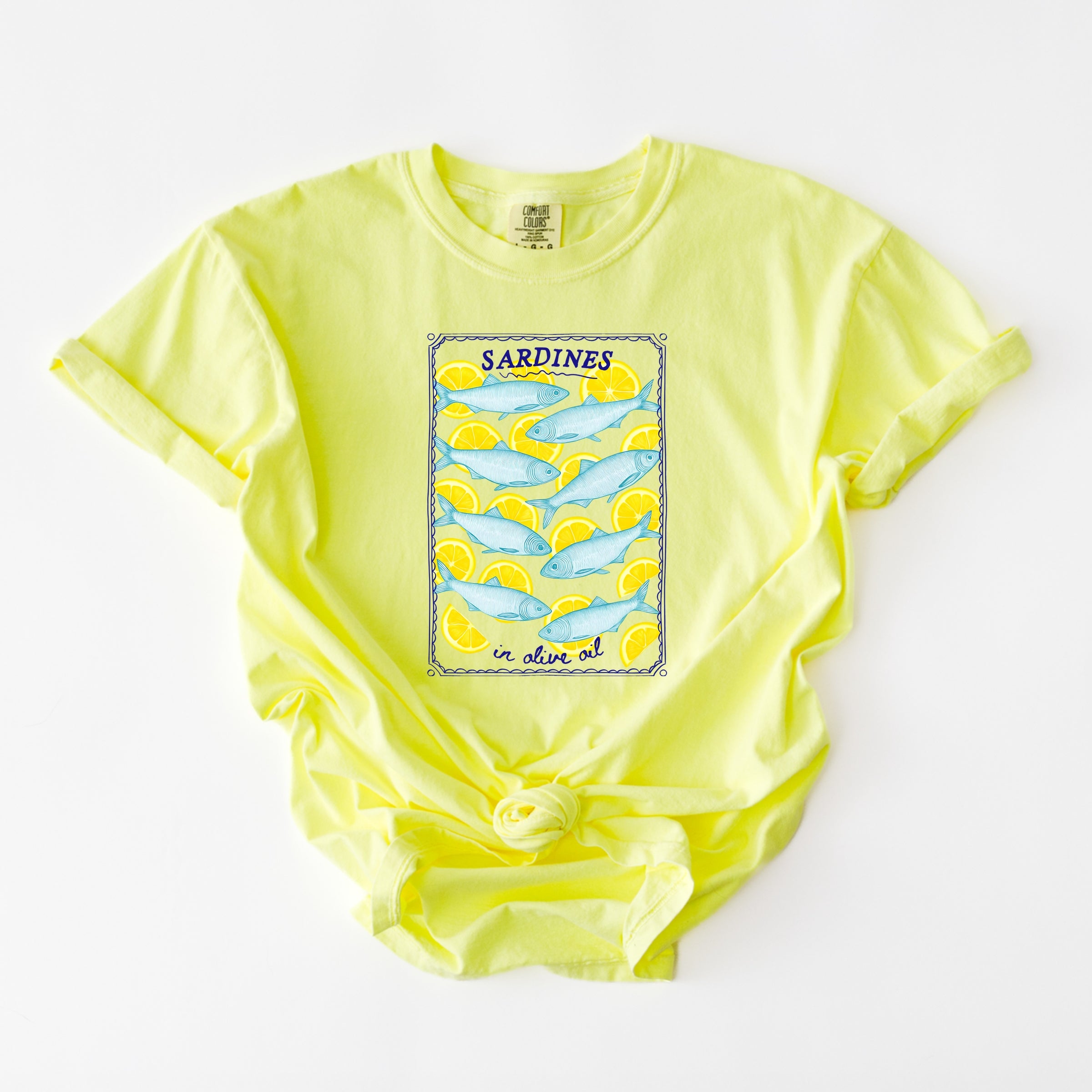 Sardines In Olive Oil - Women's Garment Dyed Graphic T-Shirt