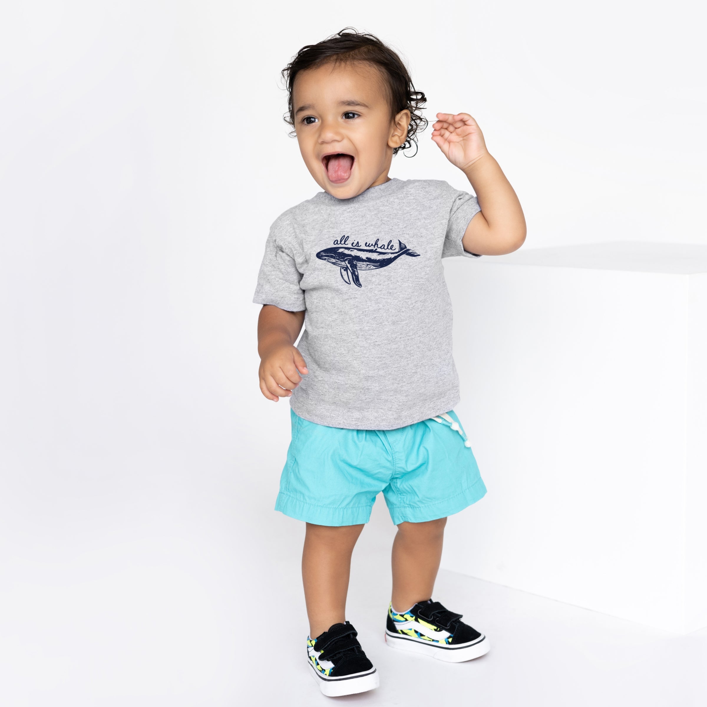 All Is Whale Sketched - Toddler Short Sleeve Graphic T-Shirt