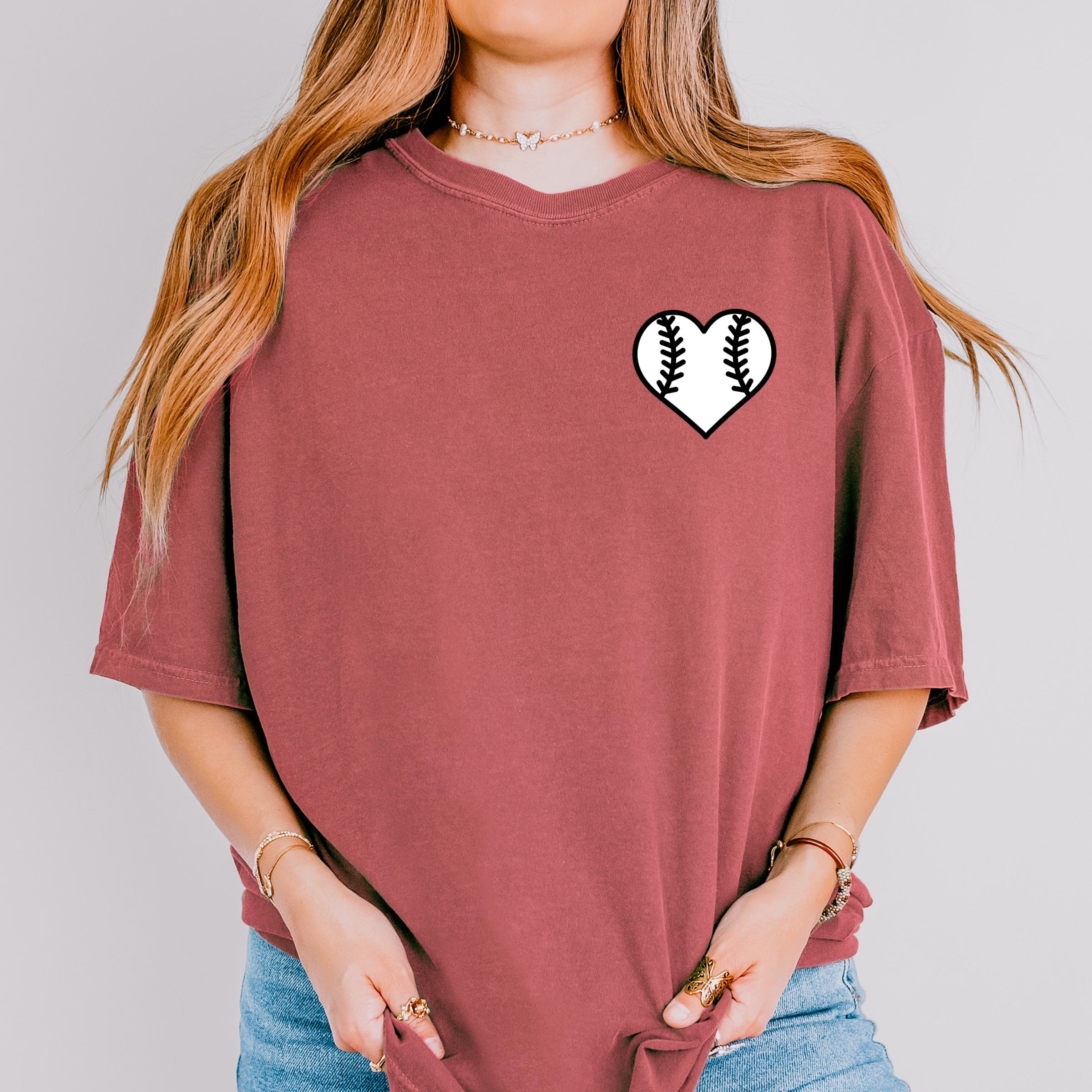 Mama Jersey Heart  - Womens Garment Dyed Tee