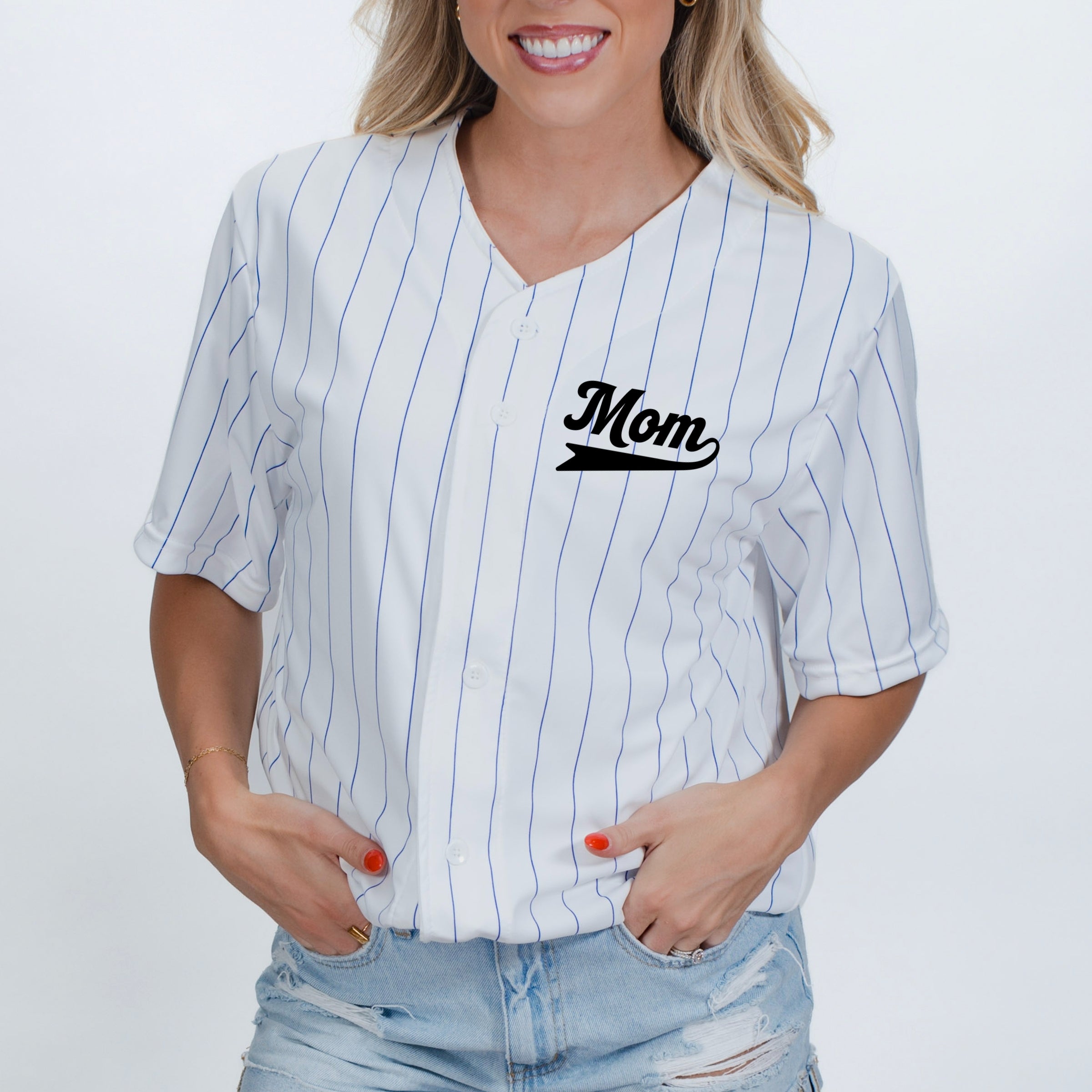 Motherhood University Jersey - Striped Baseball Jersey