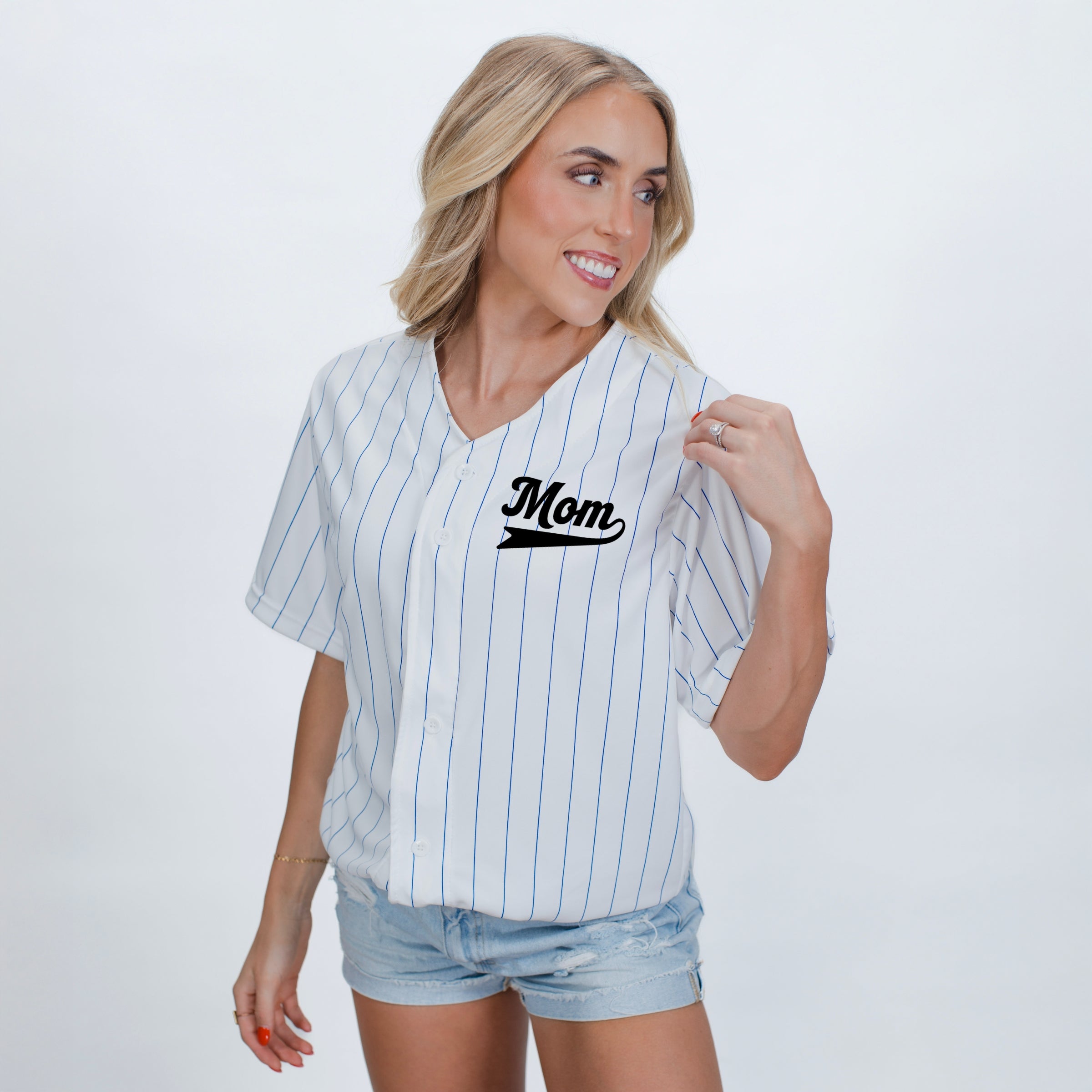 Motherhood University Jersey - Striped Baseball Jersey
