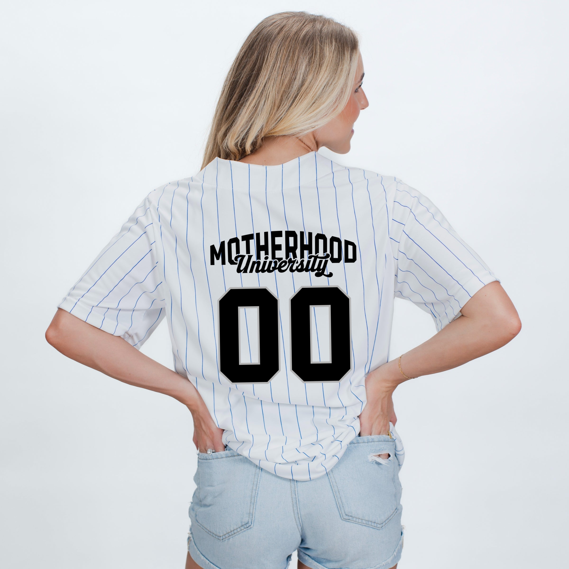 Motherhood University Jersey - Striped Baseball Jersey