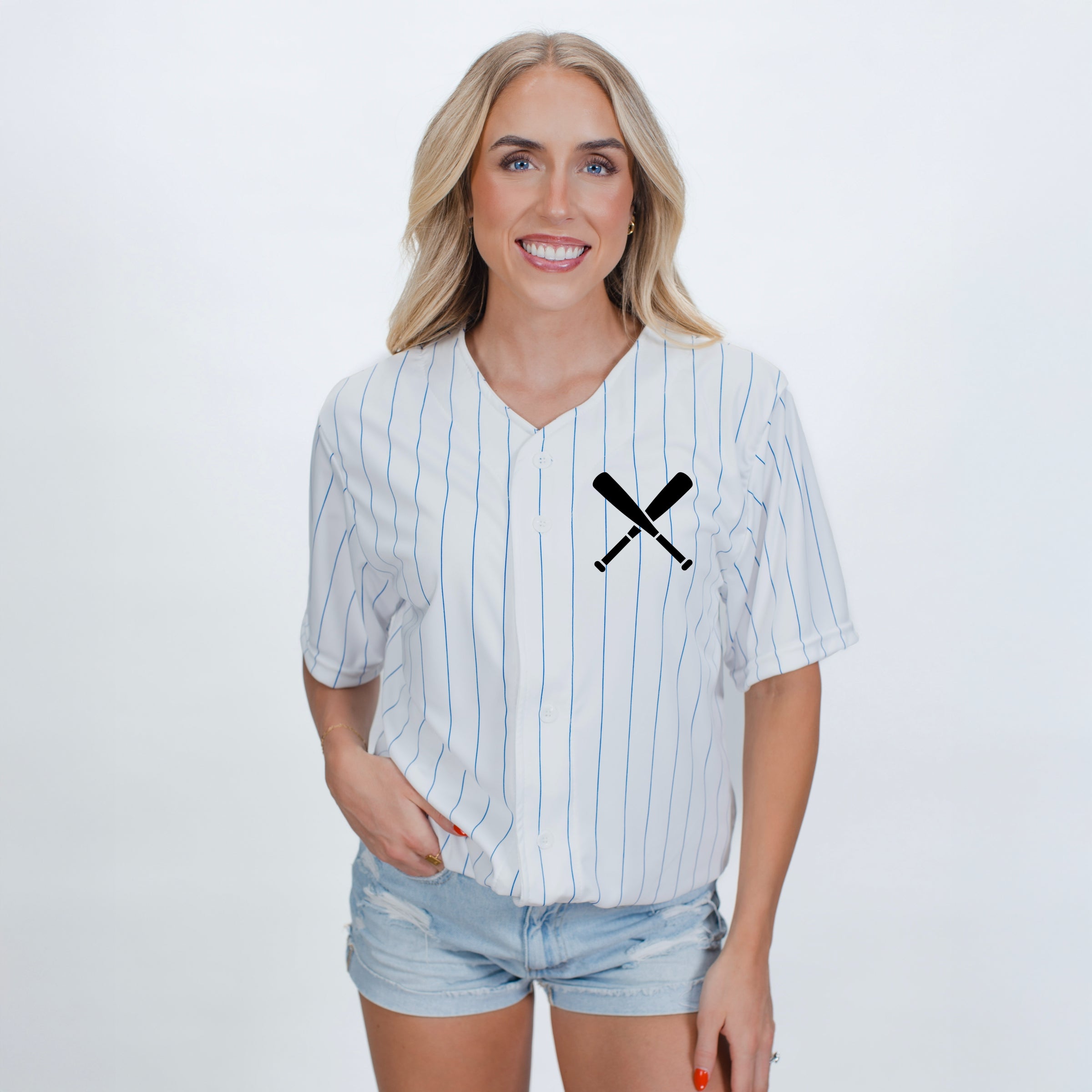 Game Day Baseball Jersey - Striped Baseball Jersey