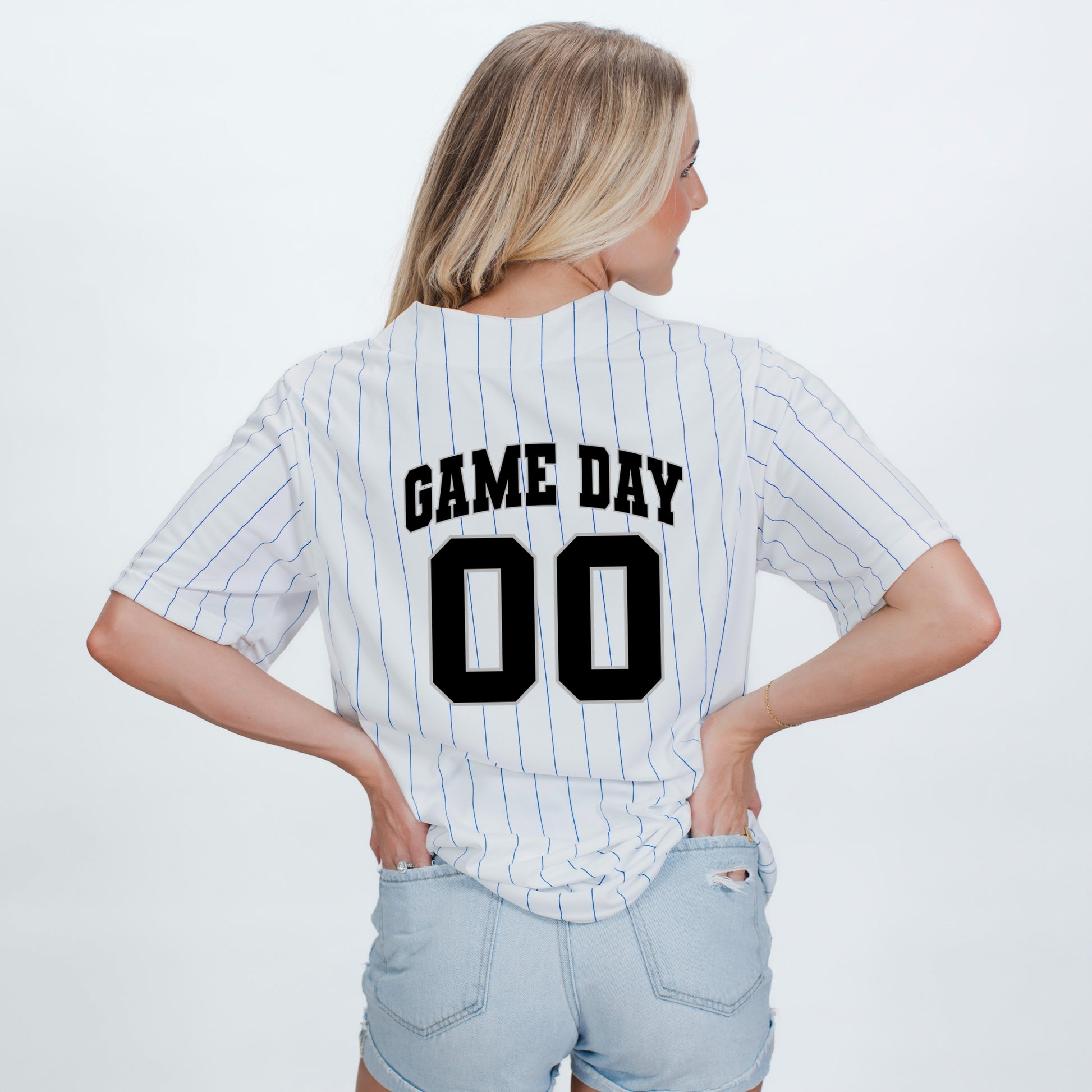 Game Day Baseball Jersey - Striped Baseball Jersey