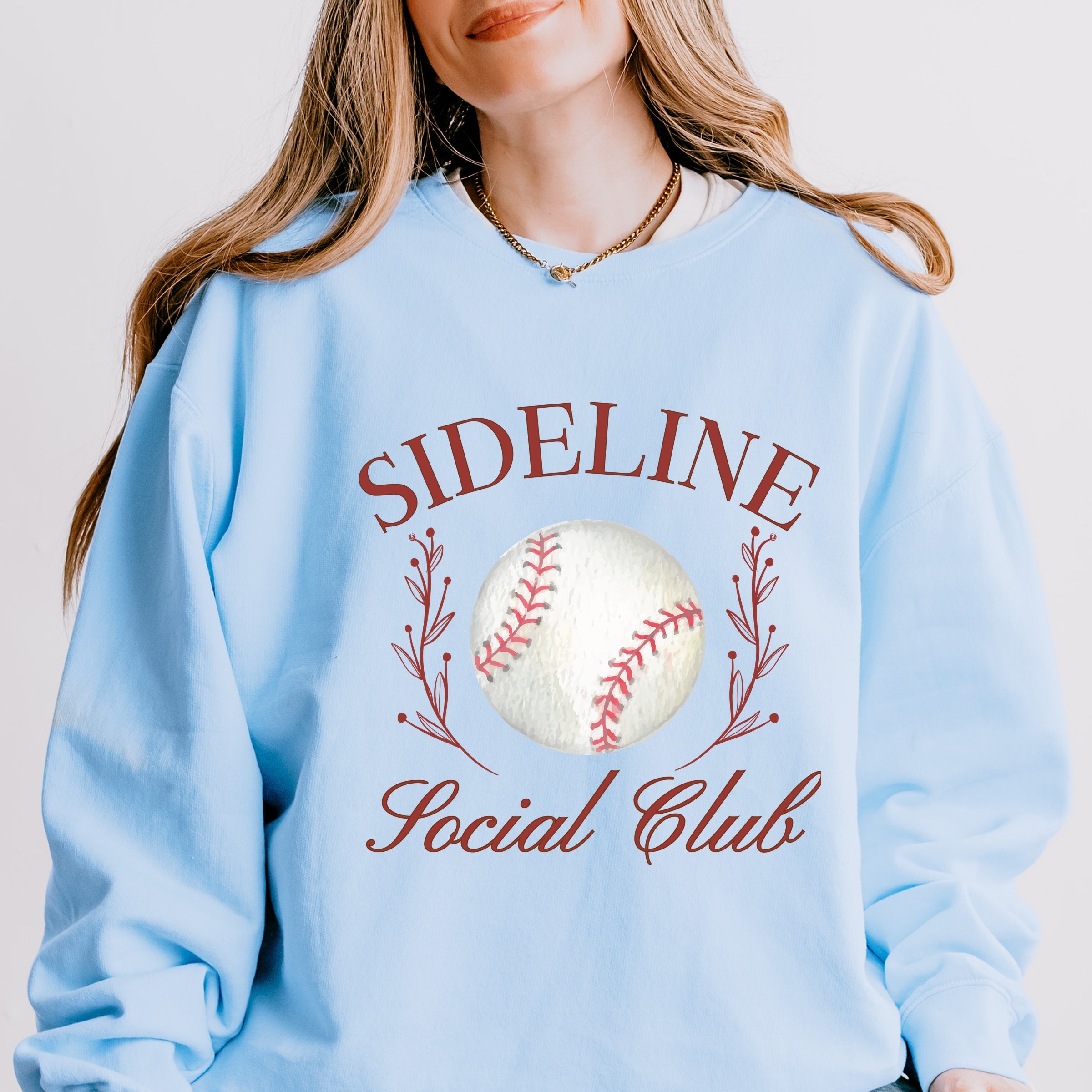 Baseball Sideline Social Club - Women's Lightweight Garment Dyed Sweatshirt