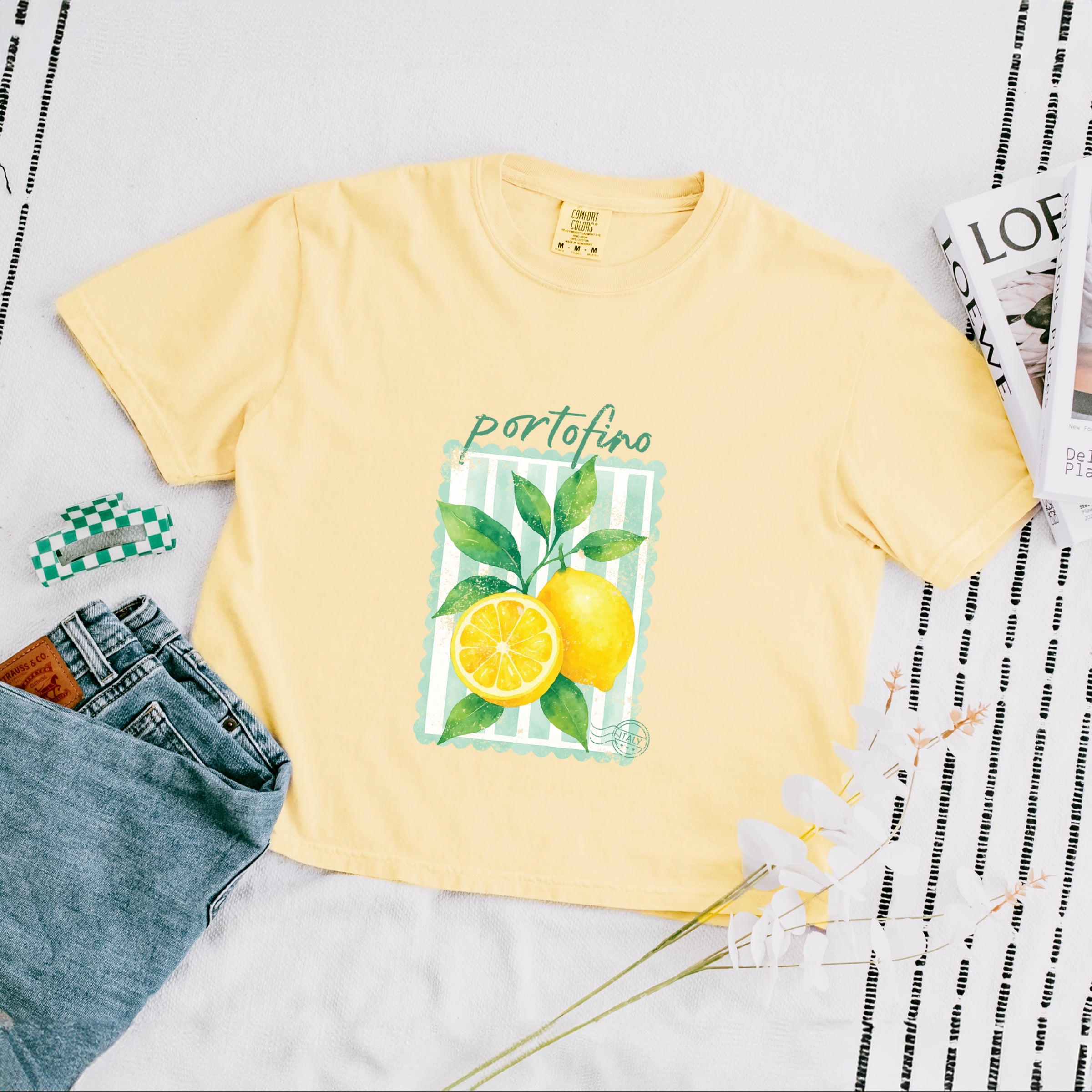 Portofino Italy Lemon - Boxy Crop Top