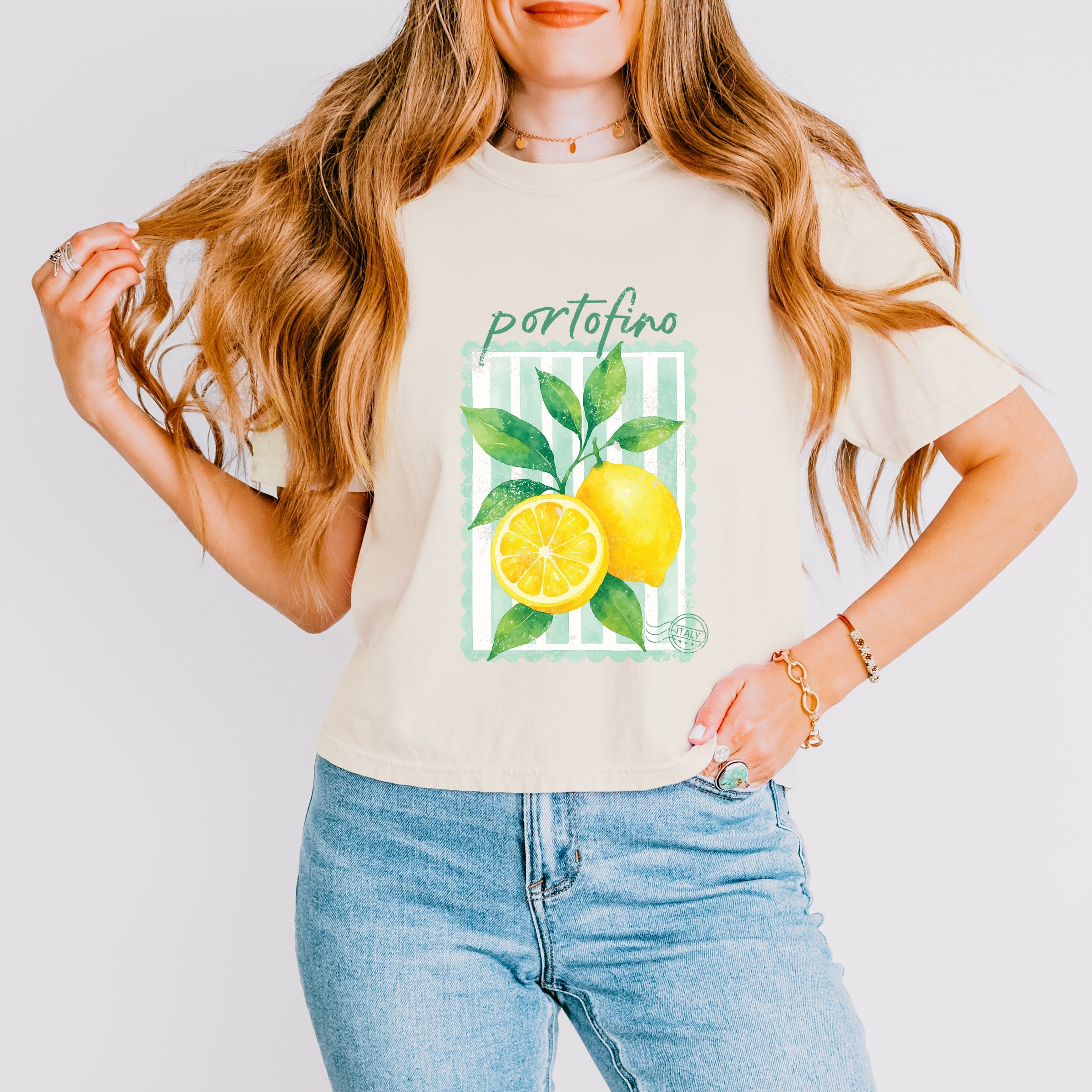 Portofino Italy Lemon - Boxy Crop Top