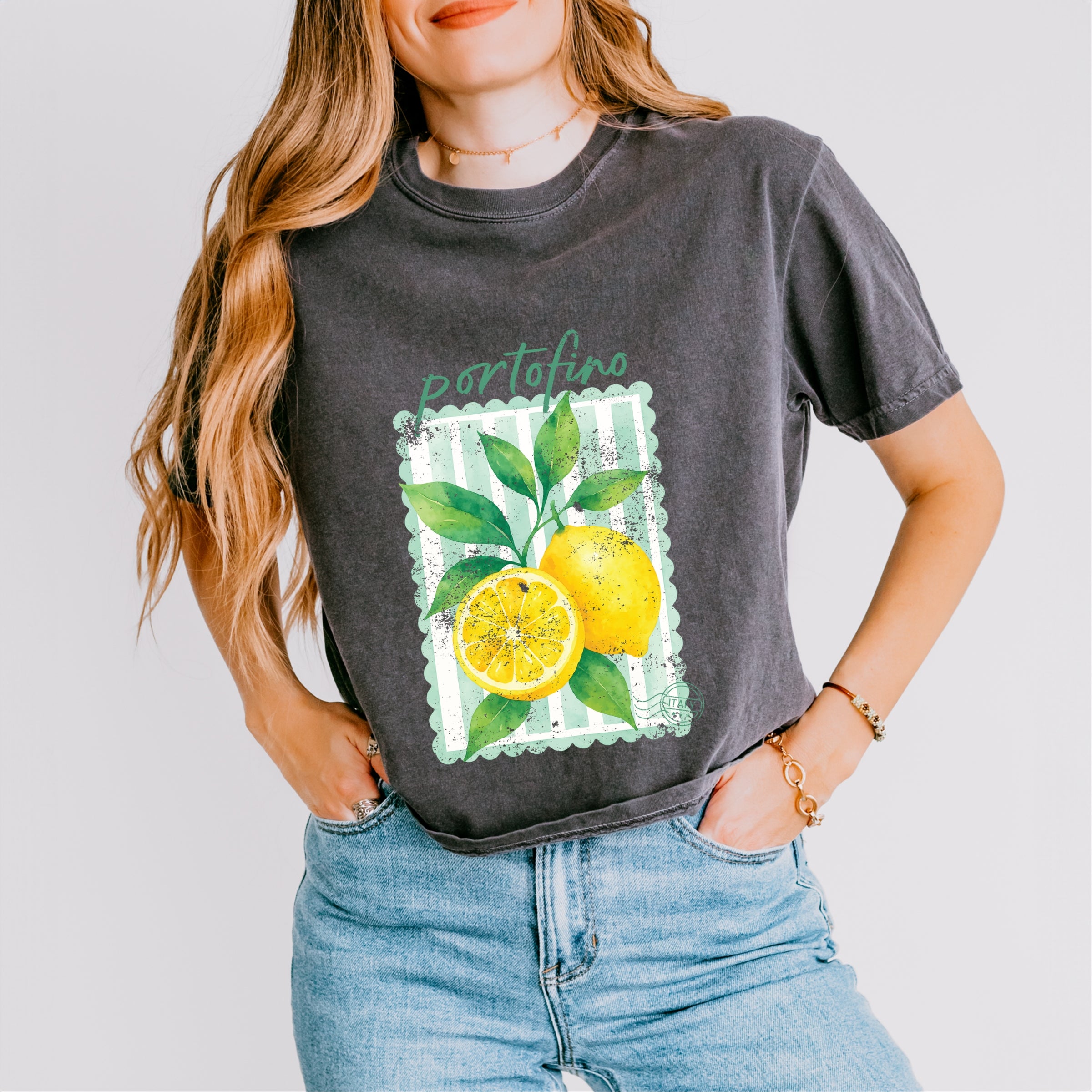 Portofino Italy Lemon - Boxy Crop Top