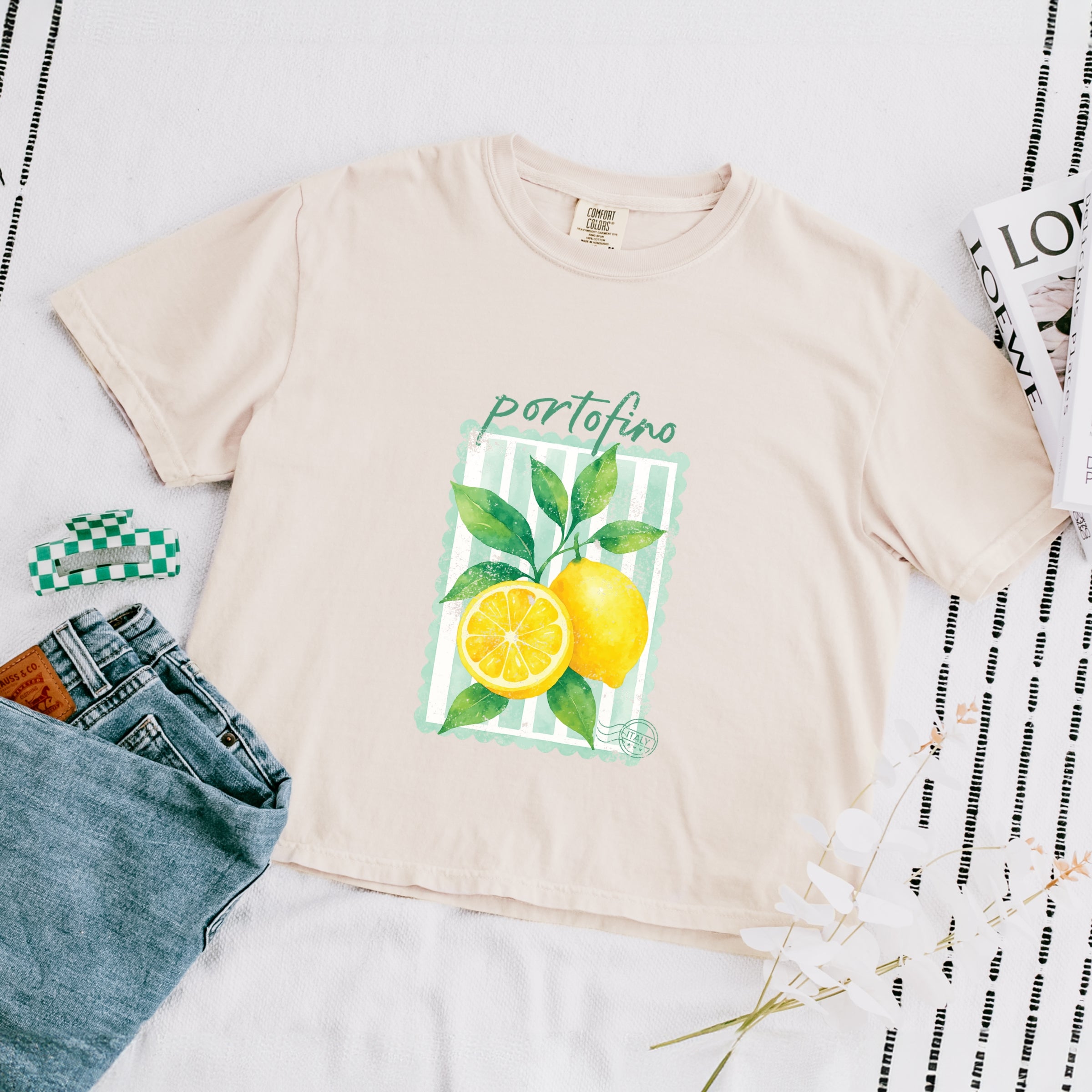 Portofino Italy Lemon - Boxy Crop Top