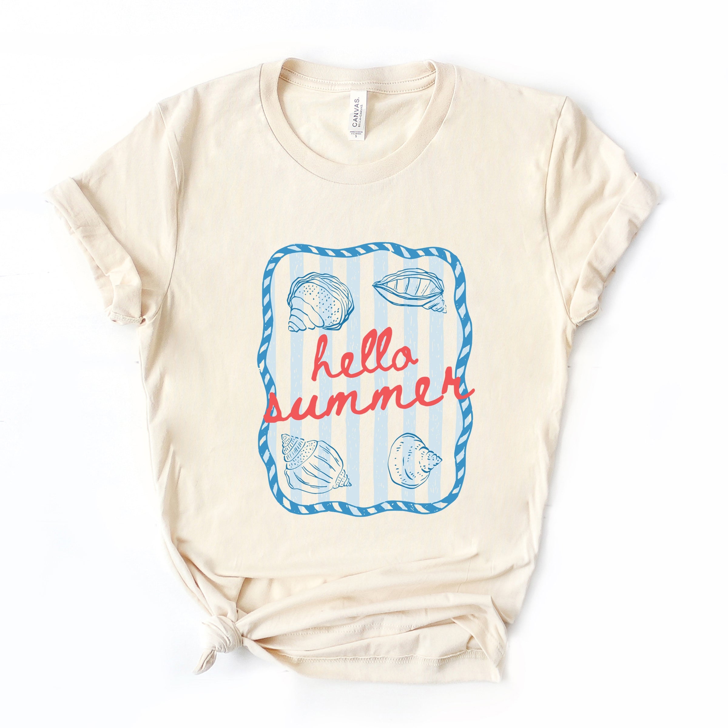 Hello Summer Sea Shells - Women's Short Sleeve Graphic T-Shirt