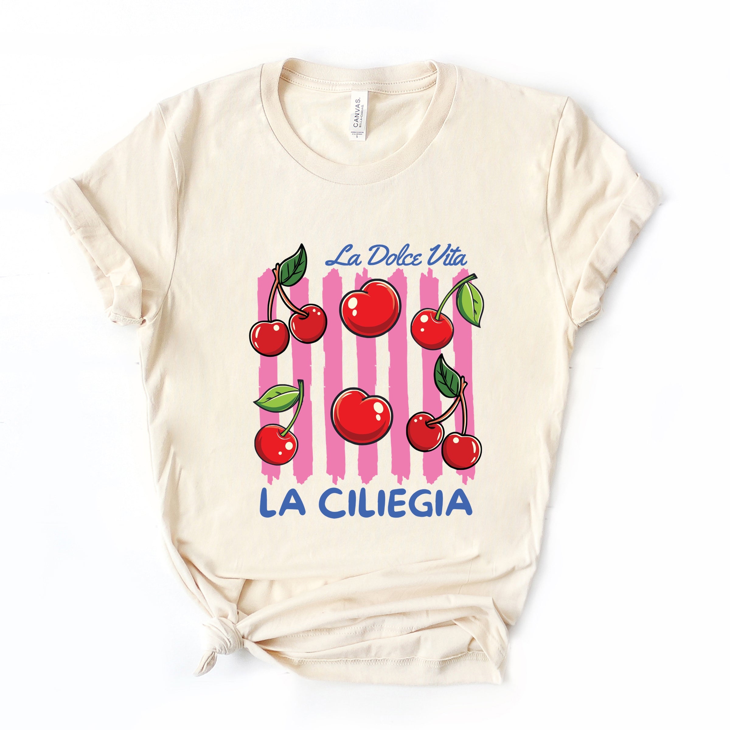 La Ciliegia Stripes - Women's Short Sleeve Graphic T-Shirt