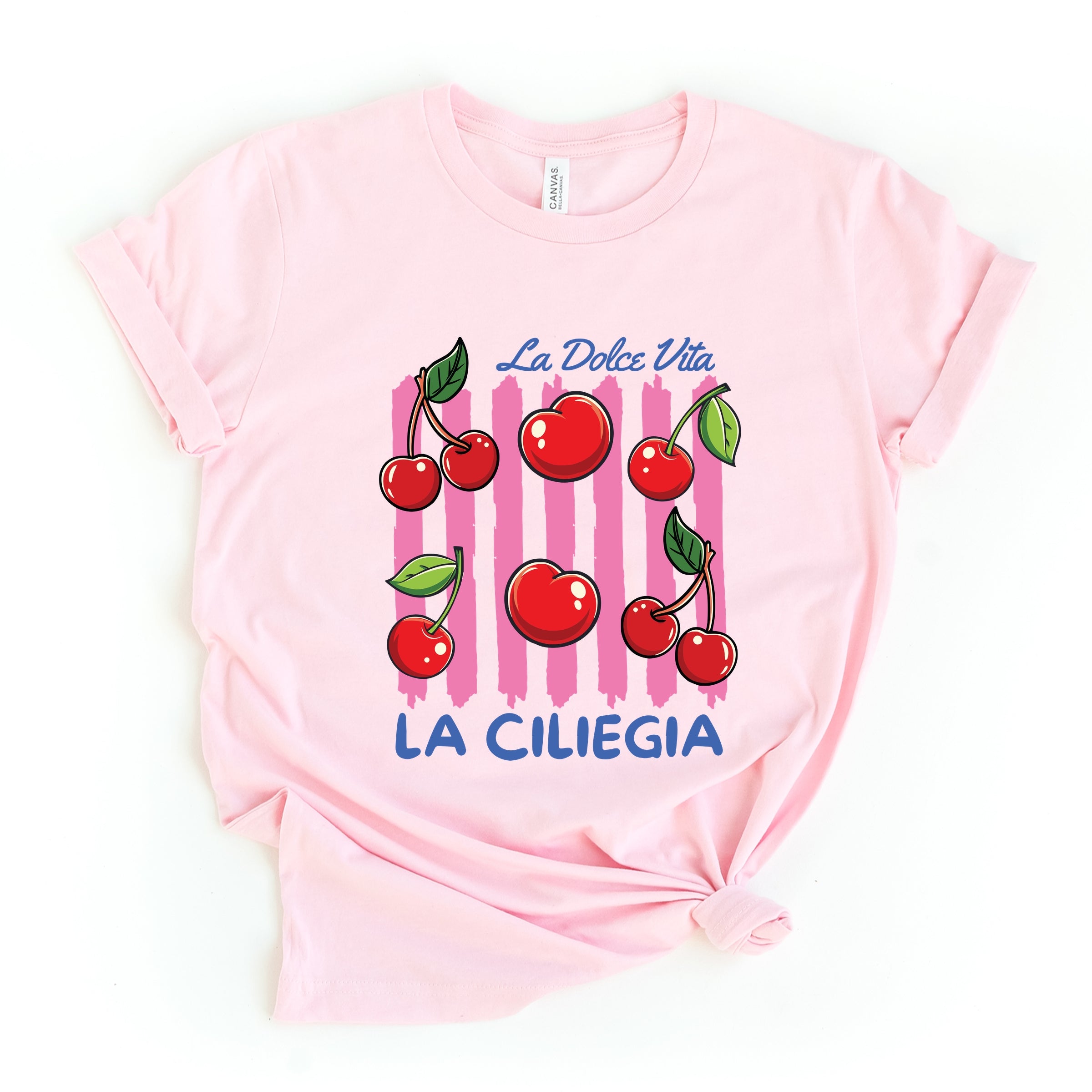 La Ciliegia Stripes - Women's Short Sleeve Graphic T-Shirt