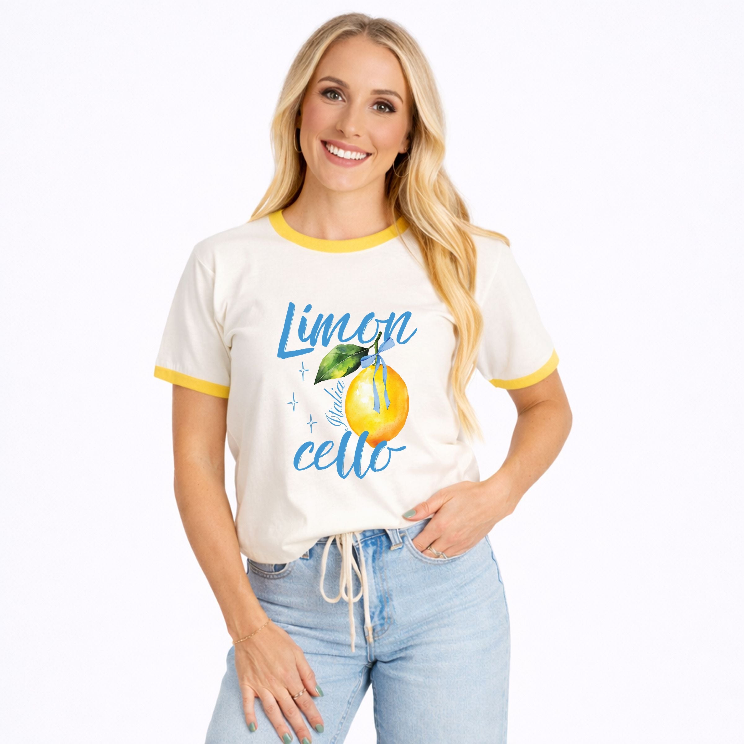 Limoncello Watercolor - Women's Ringer Graphic T-Shirt