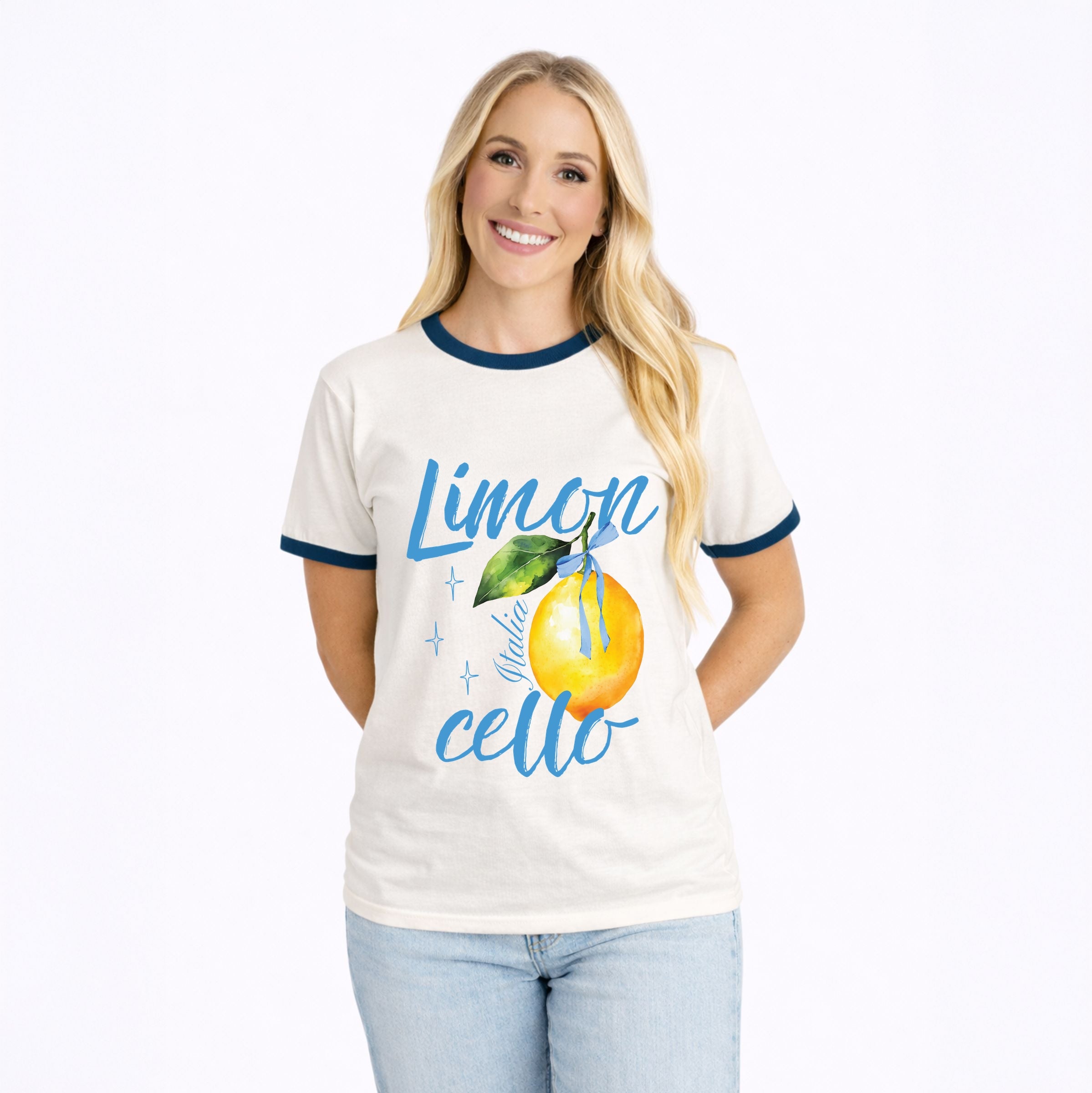 Limoncello Watercolor - Women's Ringer Graphic T-Shirt
