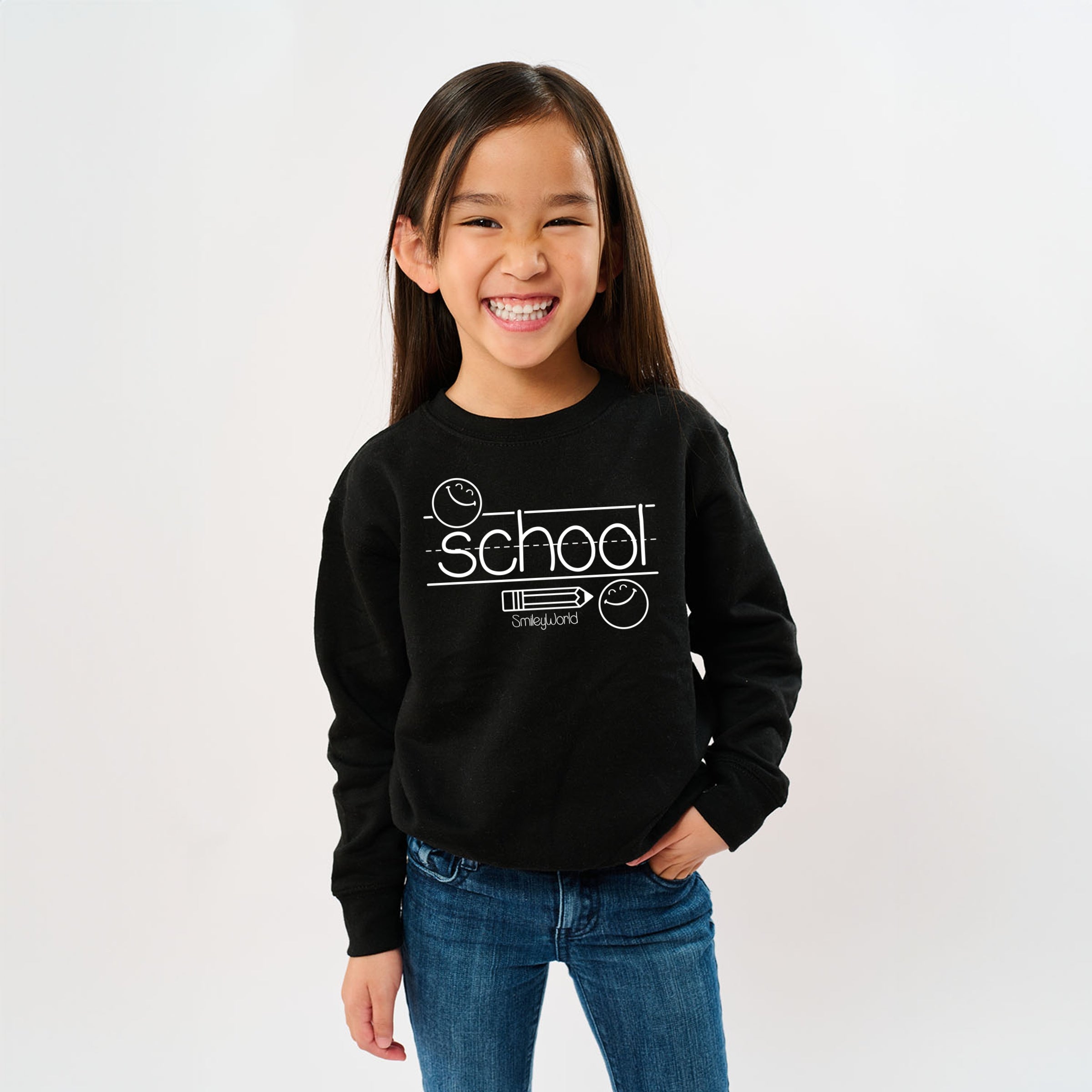 SmileyWorld School Handwriting Lines - Youth Graphic Sweatshirt