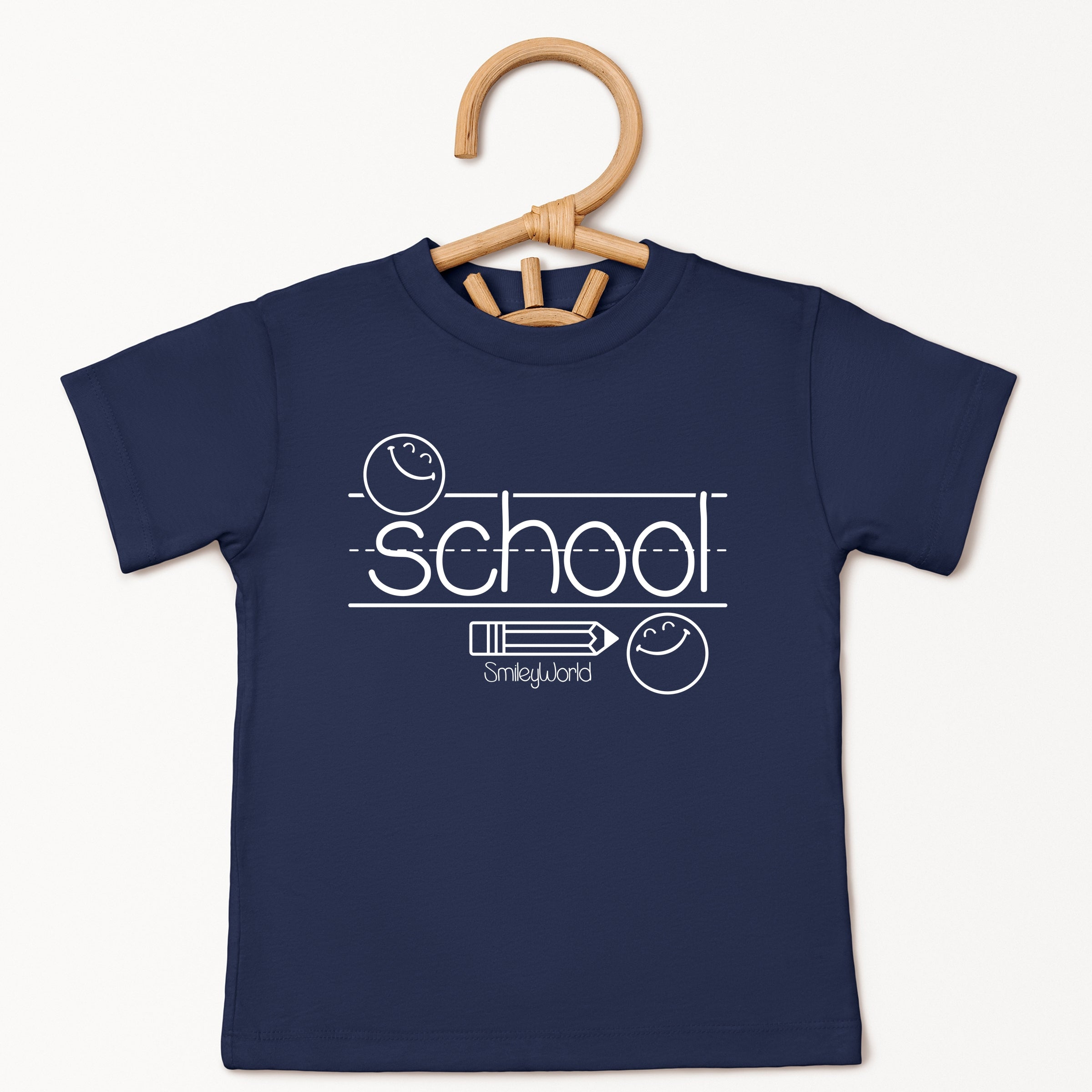 SmileyWorld School Handwriting Lines - Toddler Short Sleeve Graphic T-Shirt