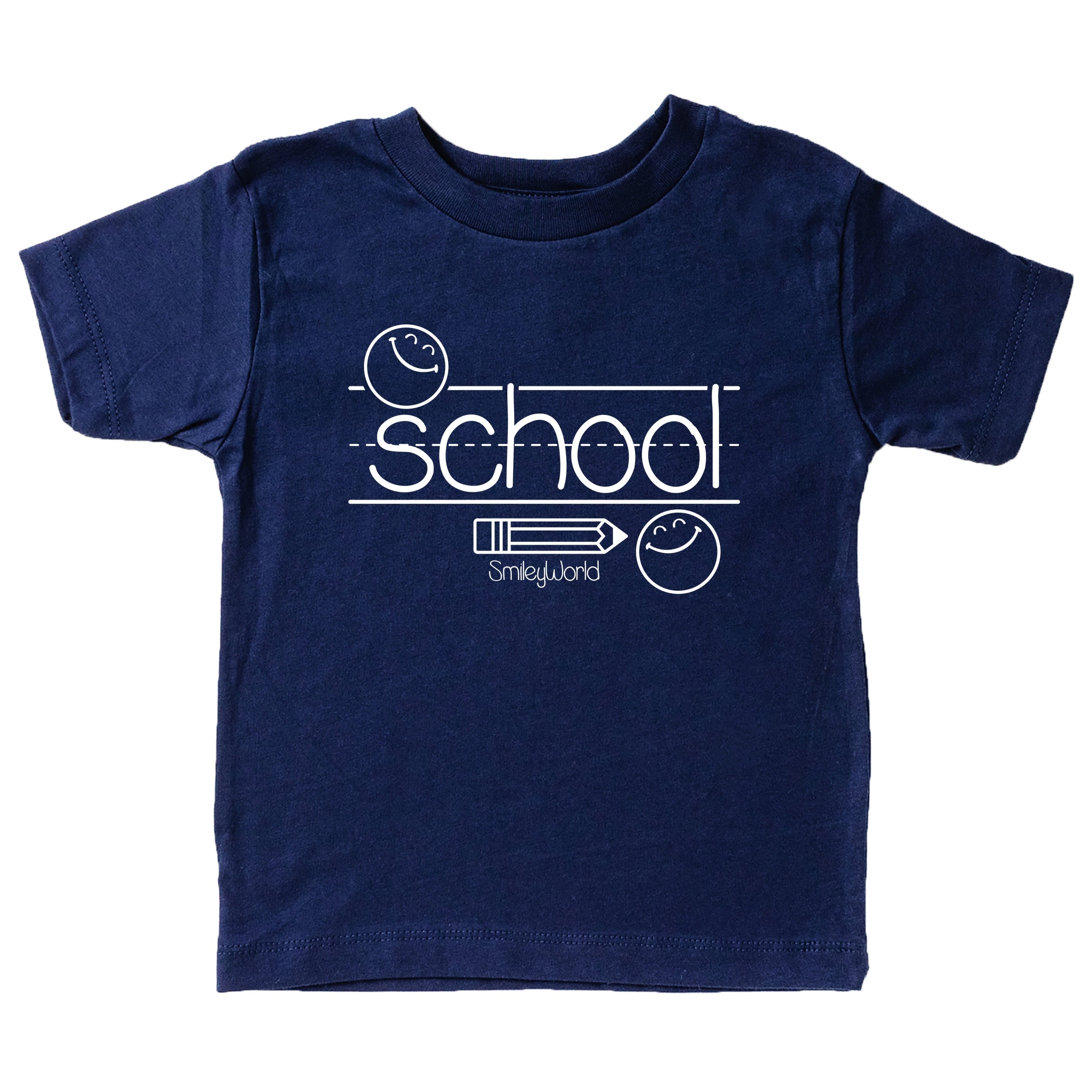 SmileyWorld School Handwriting Lines - Toddler Short Sleeve Graphic T-Shirt