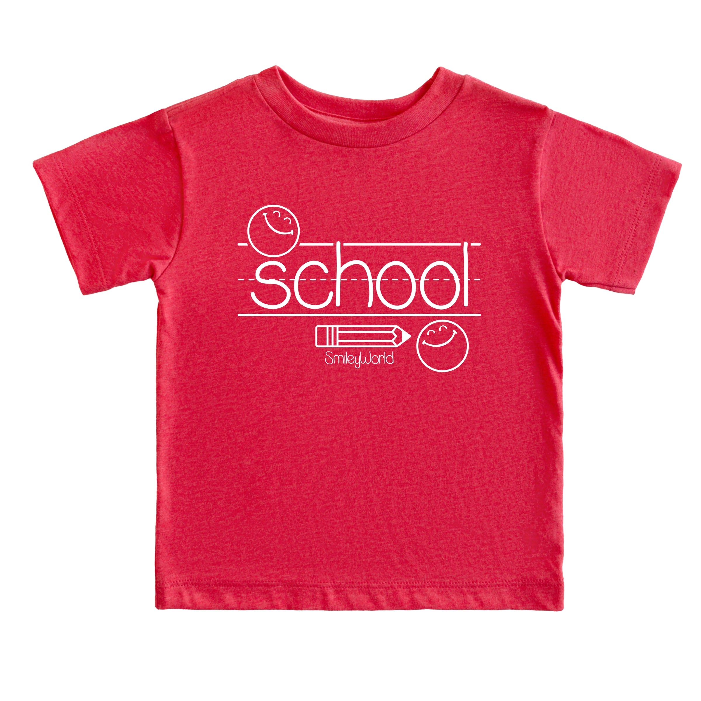 SmileyWorld School Handwriting Lines - Toddler Short Sleeve Graphic T-Shirt