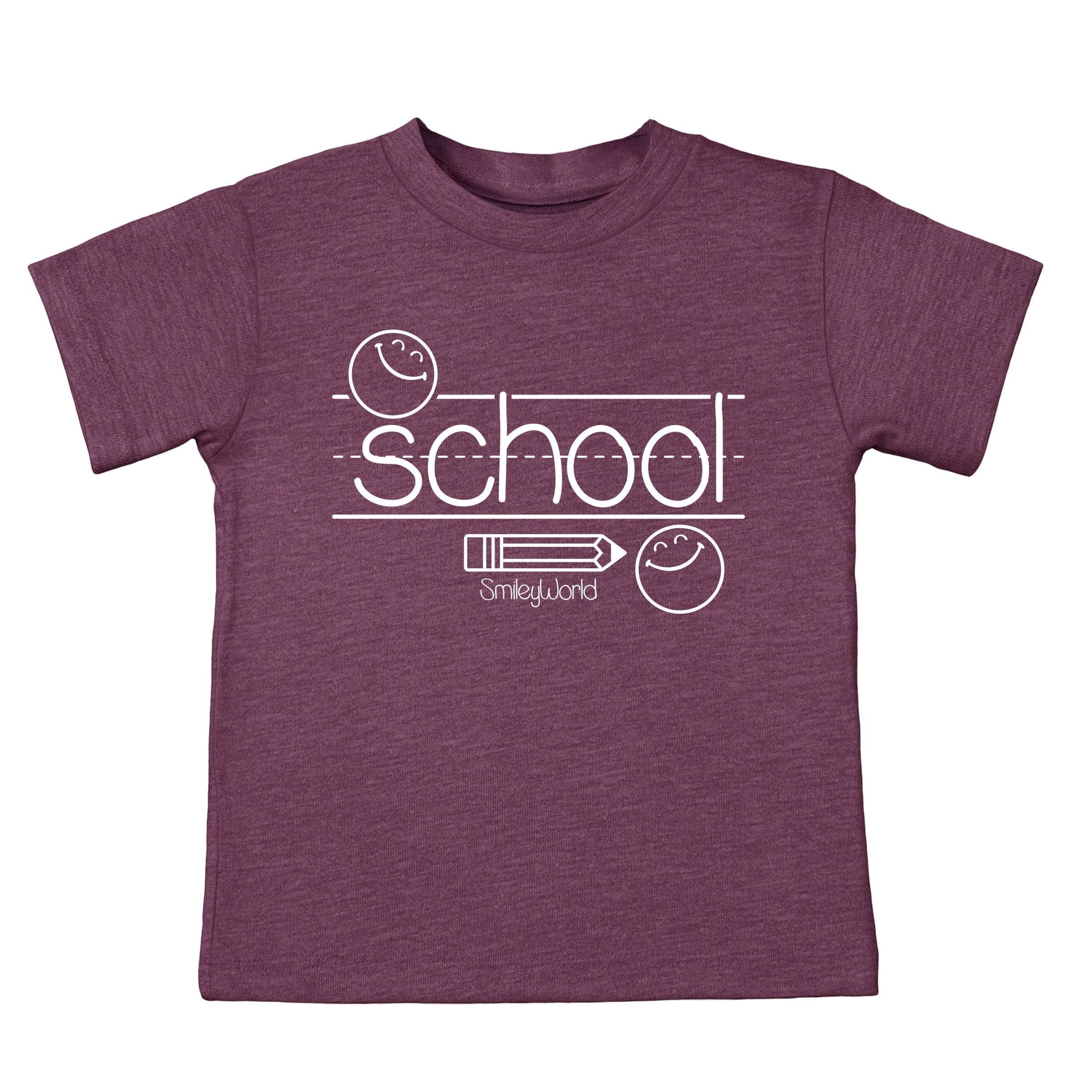 SmileyWorld School Handwriting Lines - Toddler Short Sleeve Graphic T-Shirt