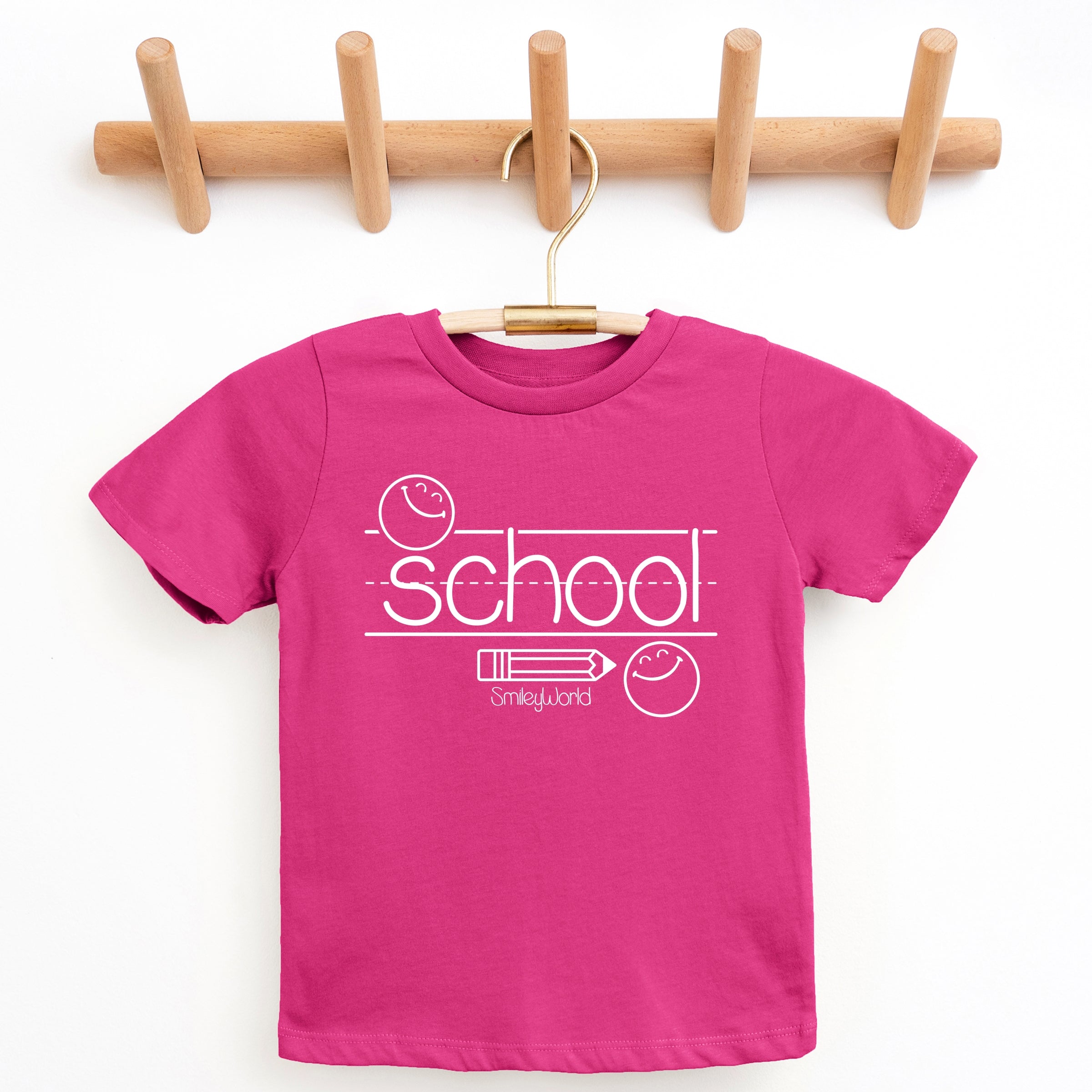 SmileyWorld School Handwriting Lines - Youth Short Sleeve Graphic T-Shirt