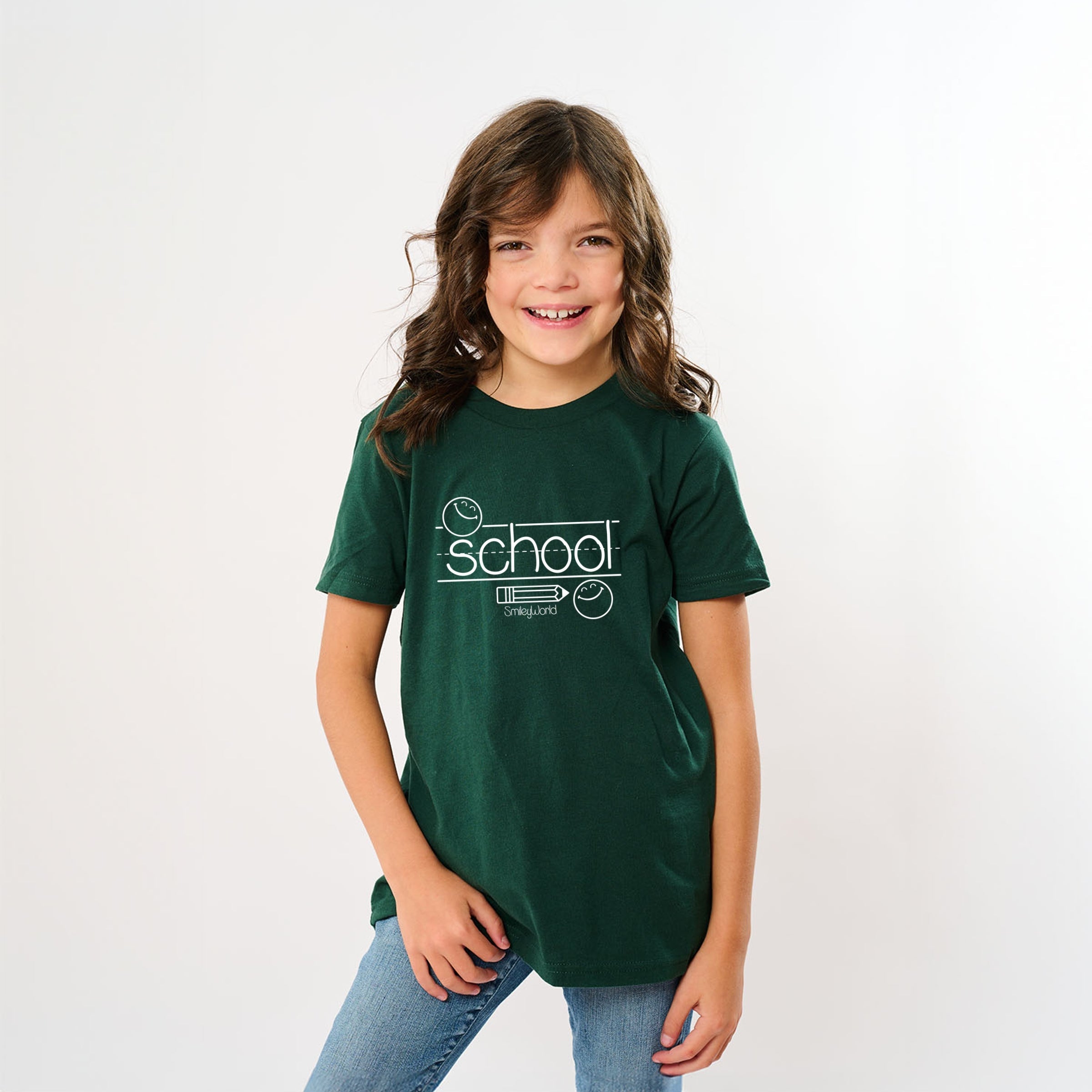 SmileyWorld School Handwriting Lines - Youth Short Sleeve Graphic T-Shirt