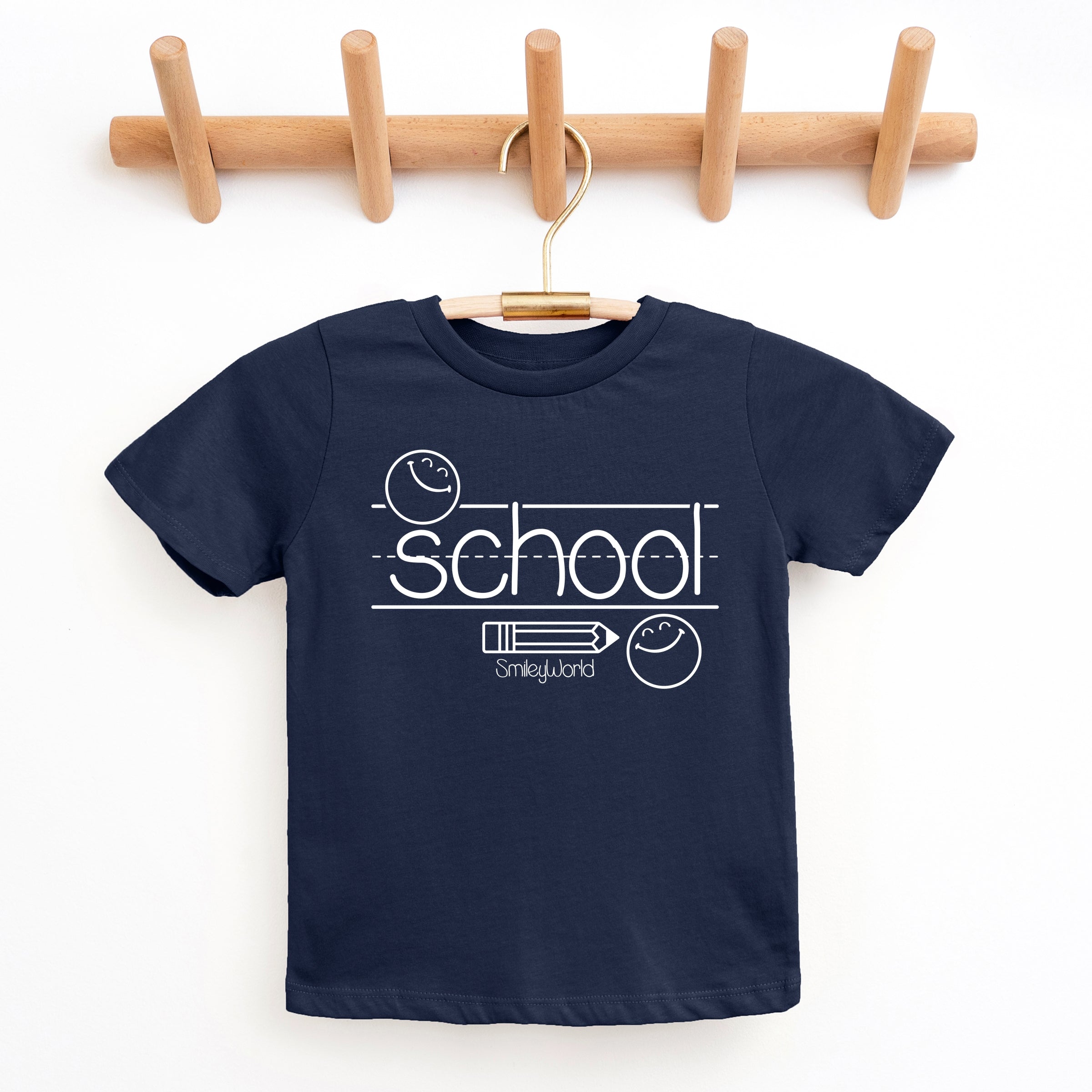 SmileyWorld School Handwriting Lines - Youth Short Sleeve Graphic T-Shirt