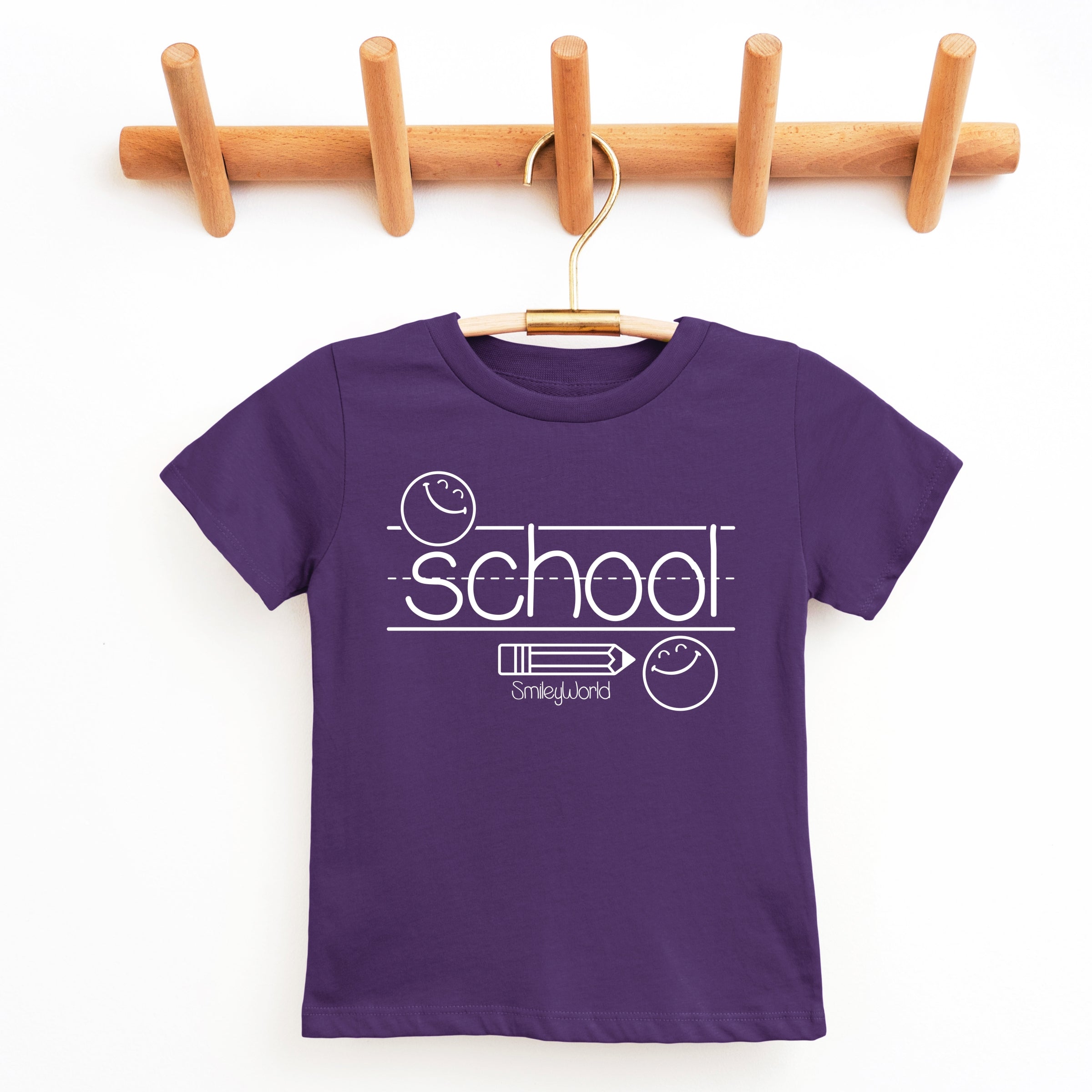 SmileyWorld School Handwriting Lines - Youth Short Sleeve Graphic T-Shirt