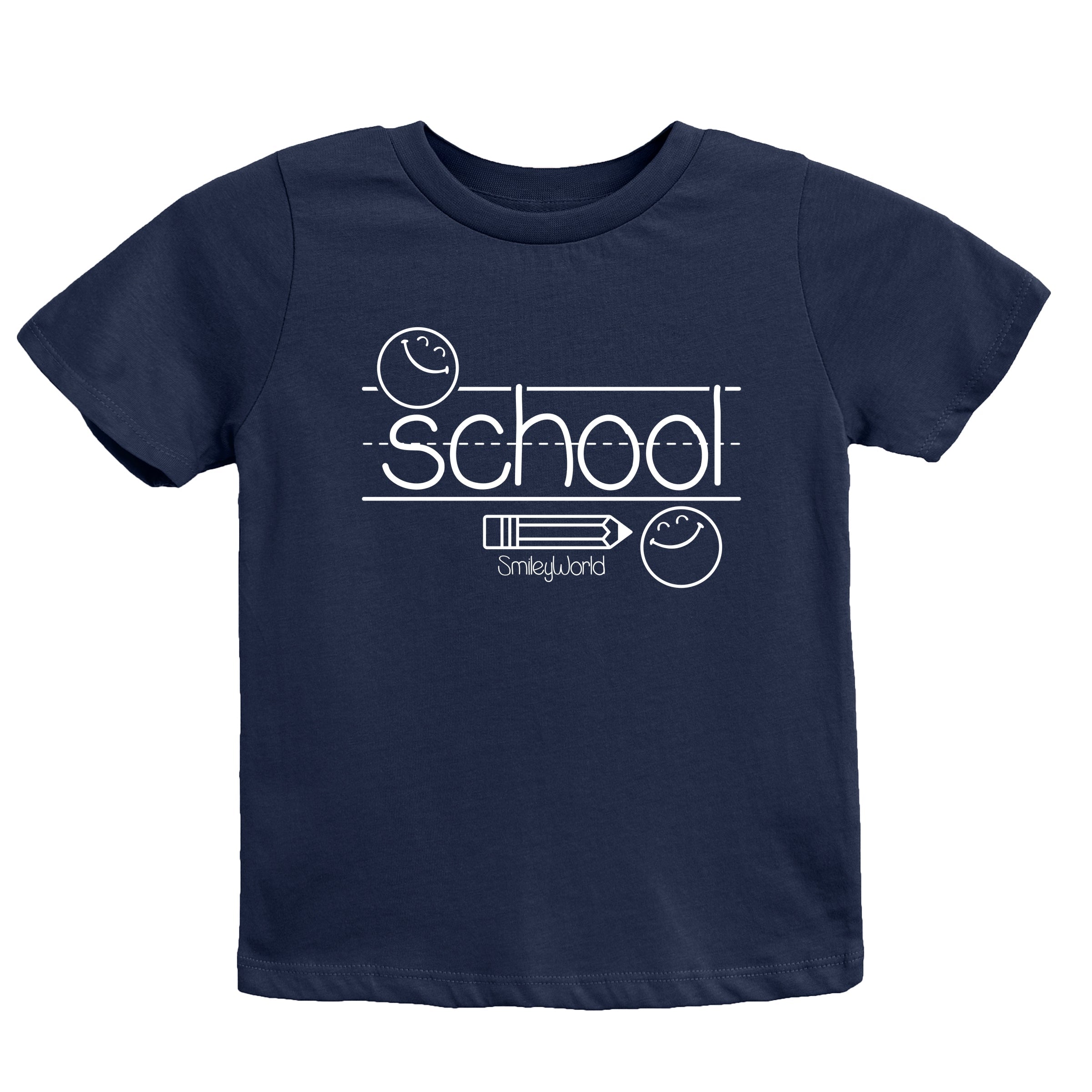 SmileyWorld School Handwriting Lines - Youth Short Sleeve Graphic T-Shirt