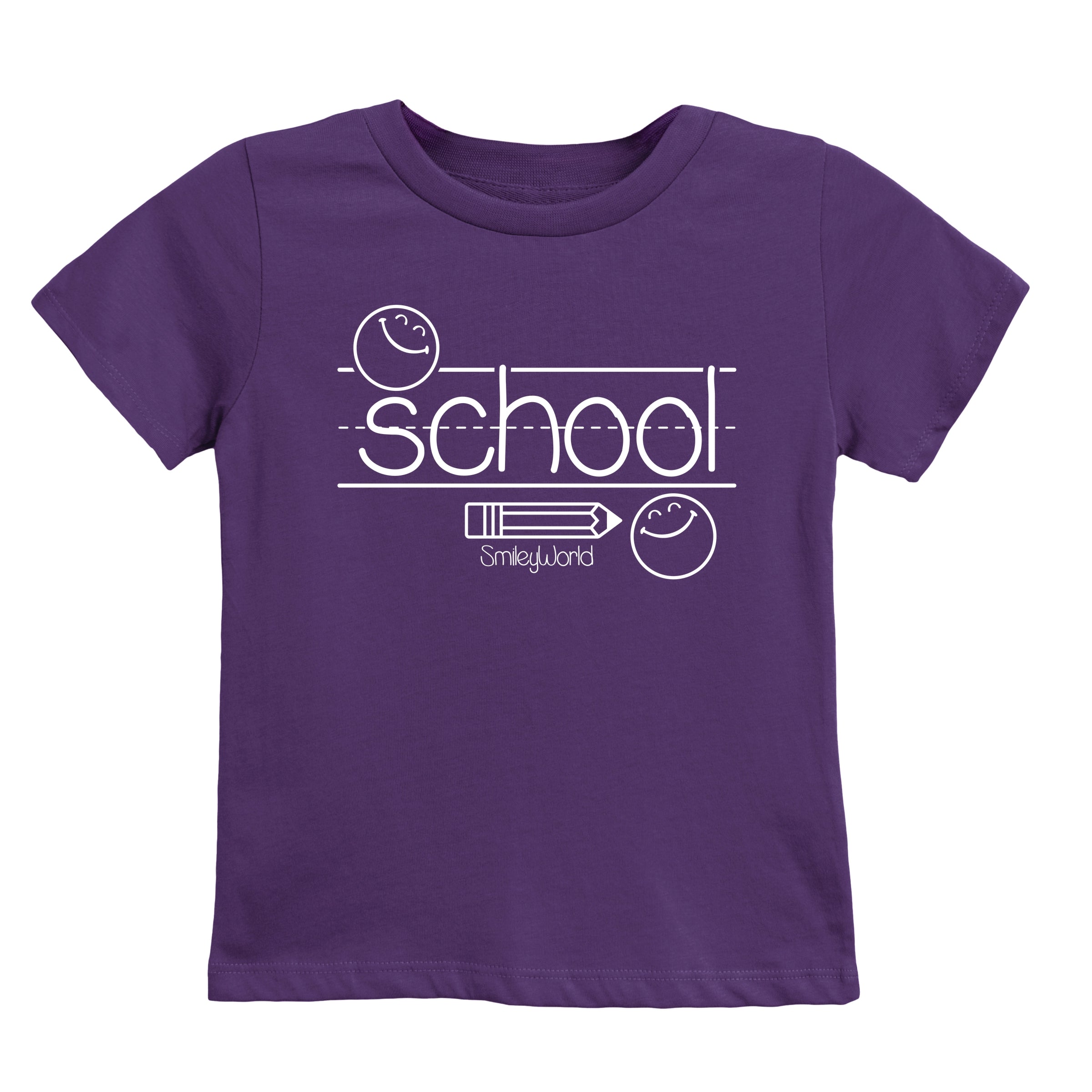 SmileyWorld School Handwriting Lines - Youth Short Sleeve Graphic T-Shirt