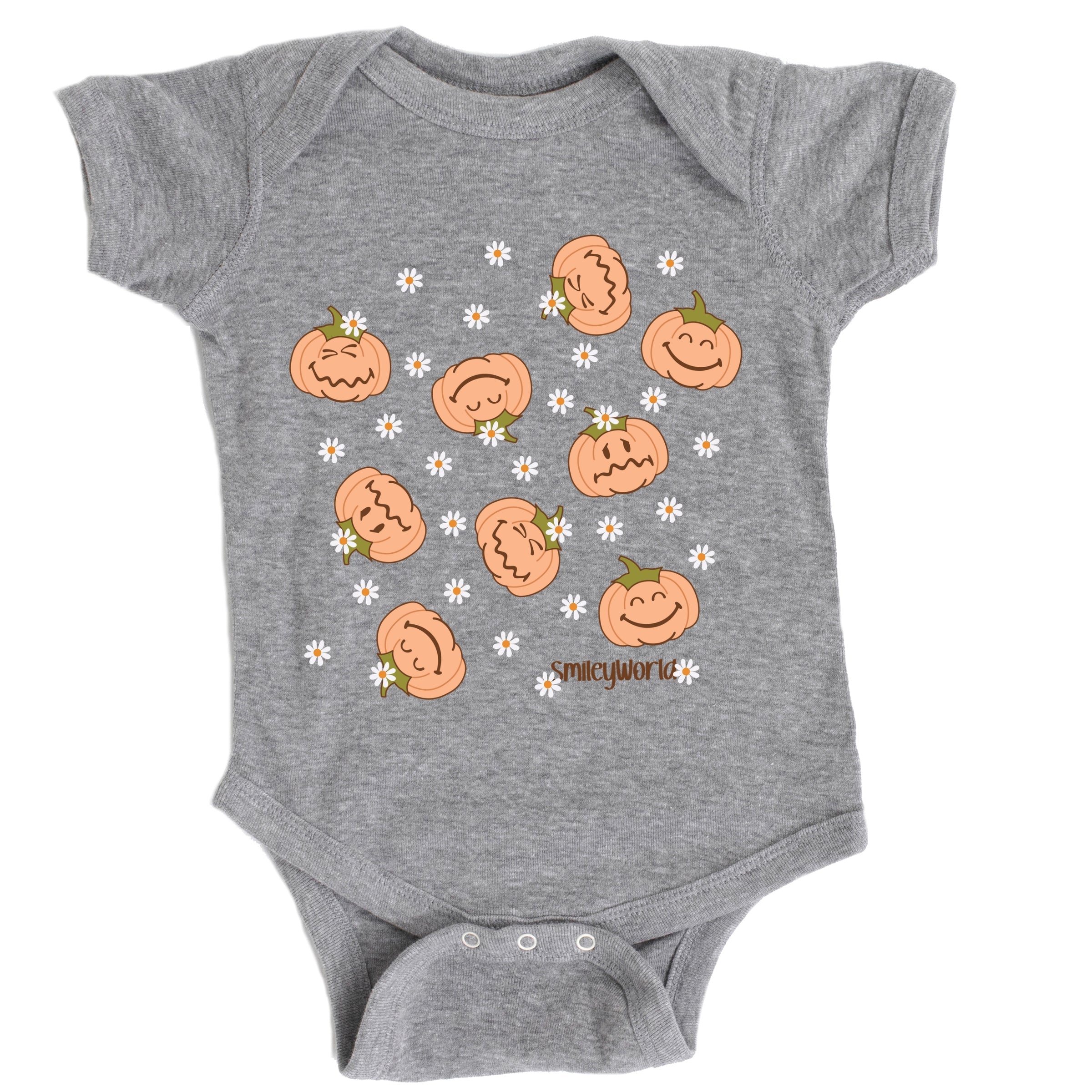 SmileyWorld Pumpkin Collage Daisies - Baby Short Sleeve Graphic Bodysuit