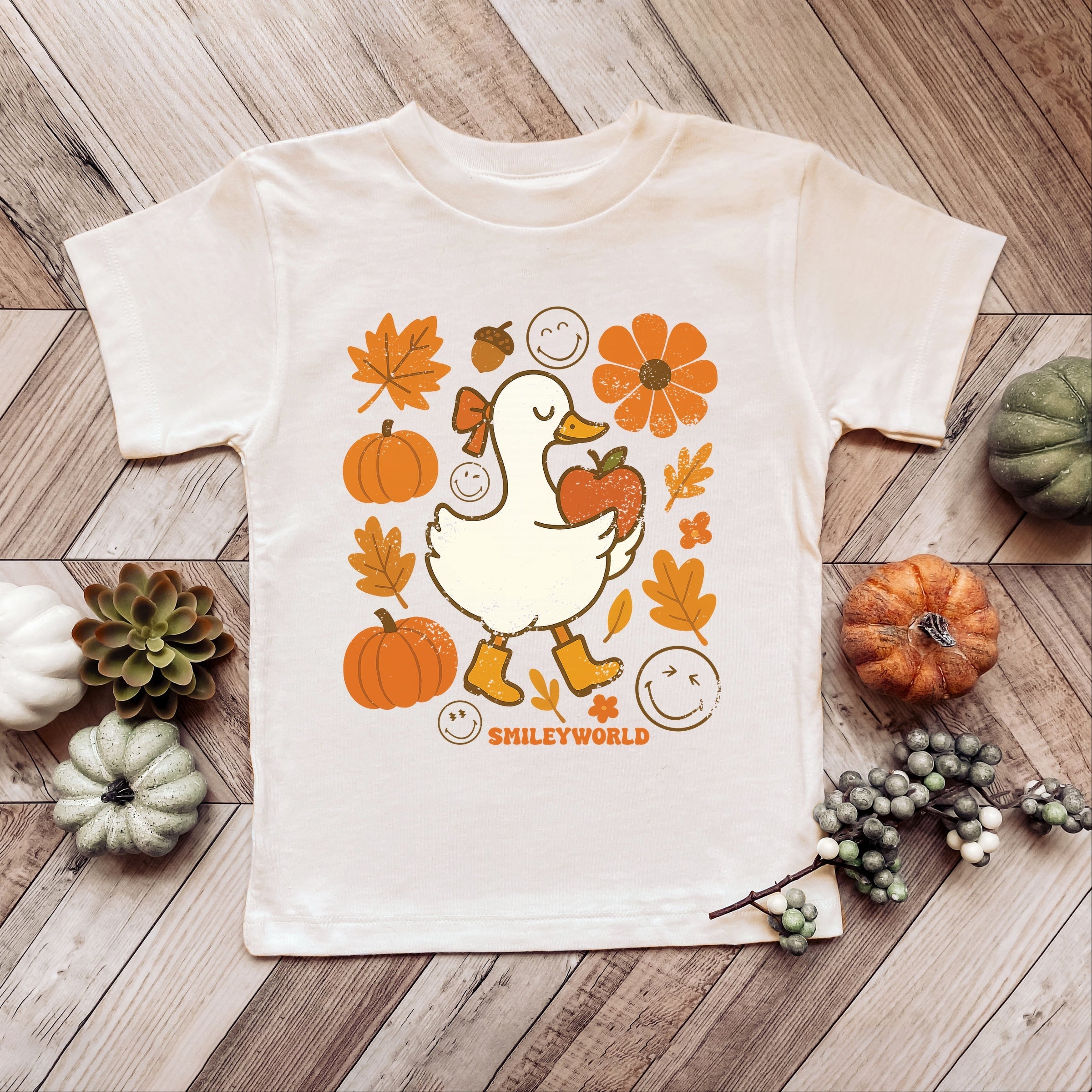 SmileyWorld Goose Autumn - Youth Short Sleeve Graphic T-Shirt and Toddler Short Sleeve Graphic T-Shirt