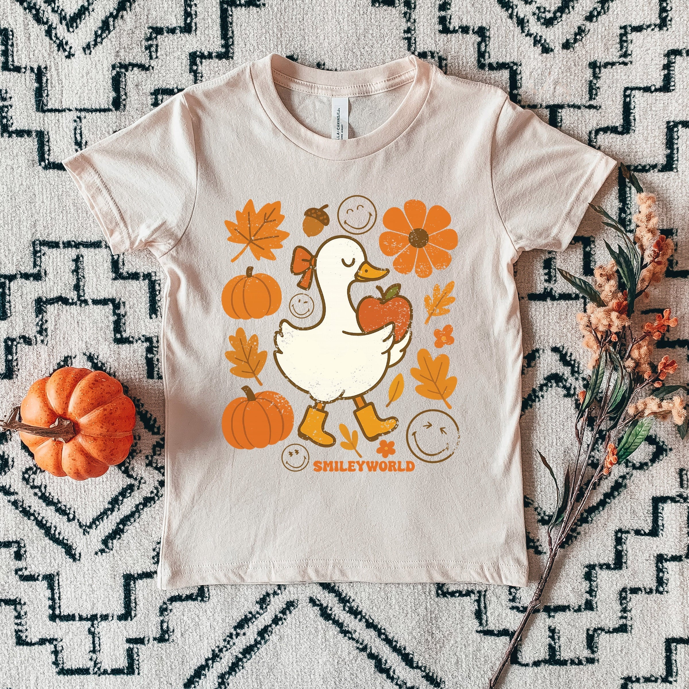 SmileyWorld Goose Autumn - Youth Short Sleeve Graphic T-Shirt and Toddler Short Sleeve Graphic T-Shirt