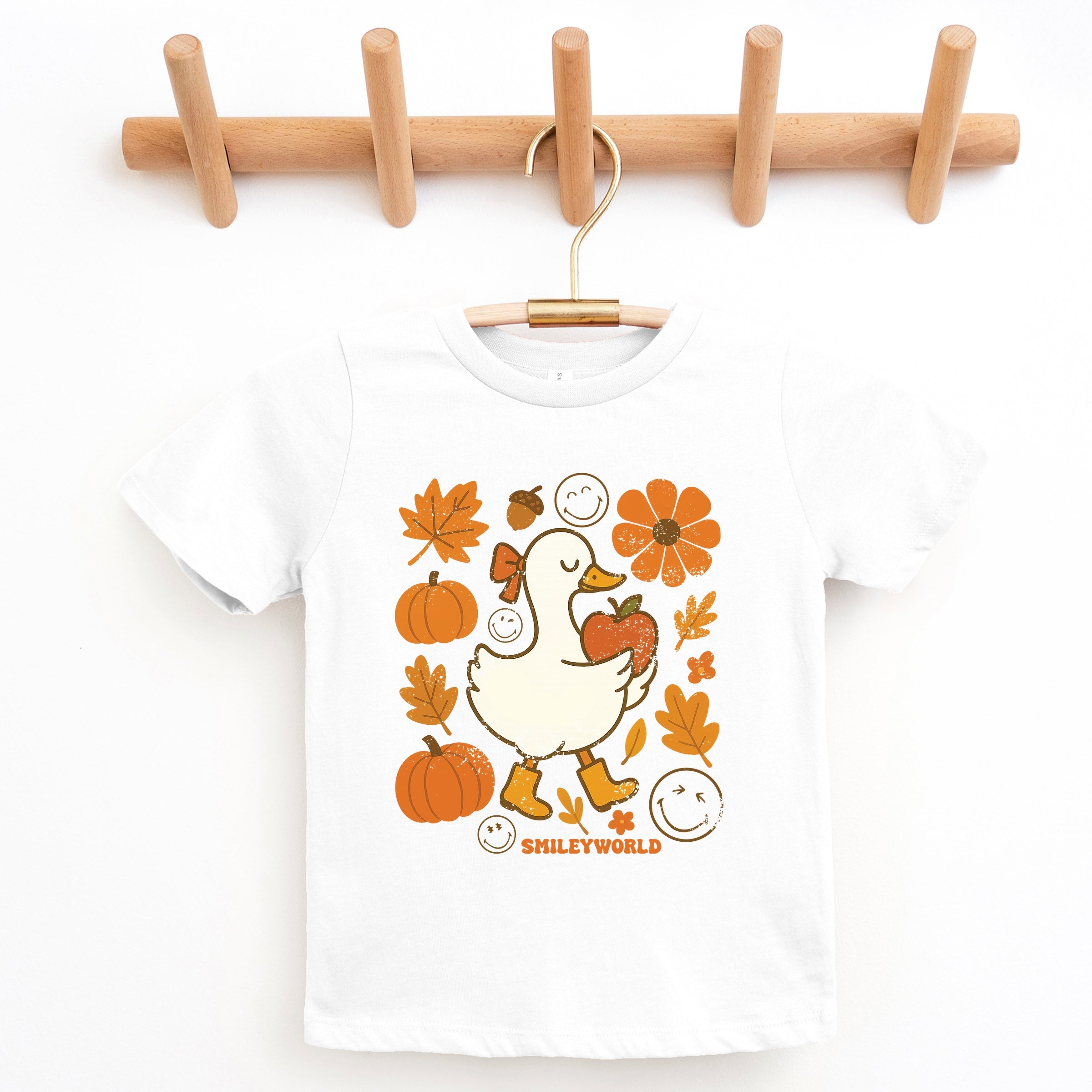 SmileyWorld Goose Autumn - Youth Short Sleeve Graphic T-Shirt and Toddler Short Sleeve Graphic T-Shirt