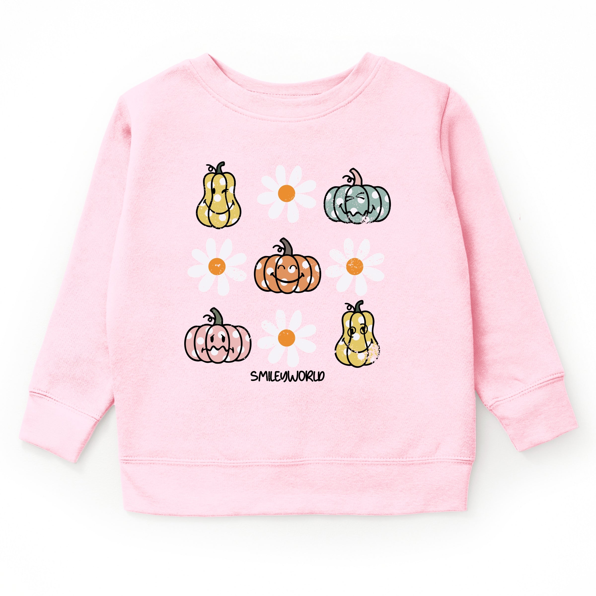 SmileyWorld Pumpkin Daisies Chart - Toddler Graphic Sweatshirt and Youth Graphic Sweatshirt