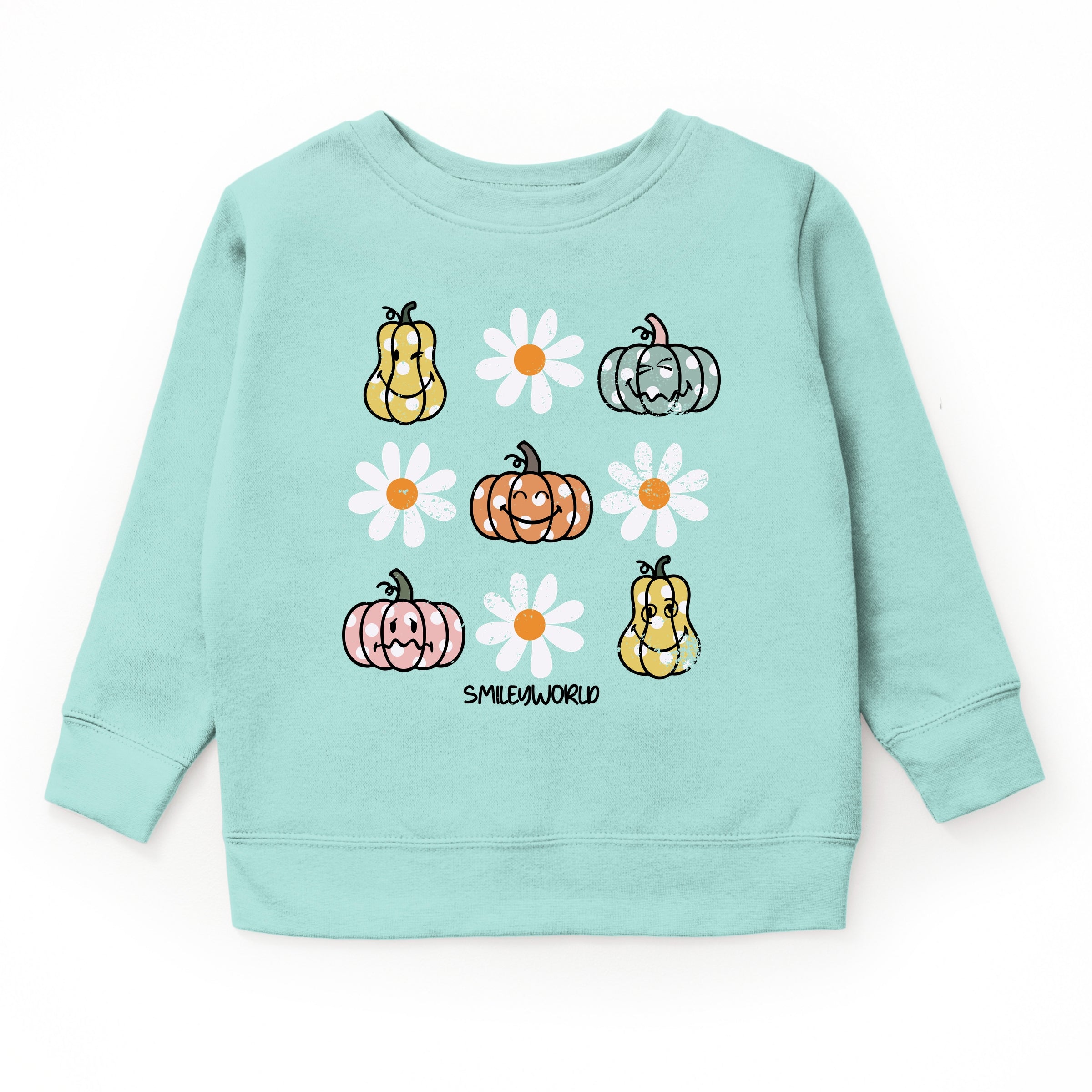 SmileyWorld Pumpkin Daisies Chart - Toddler Graphic Sweatshirt and Youth Graphic Sweatshirt