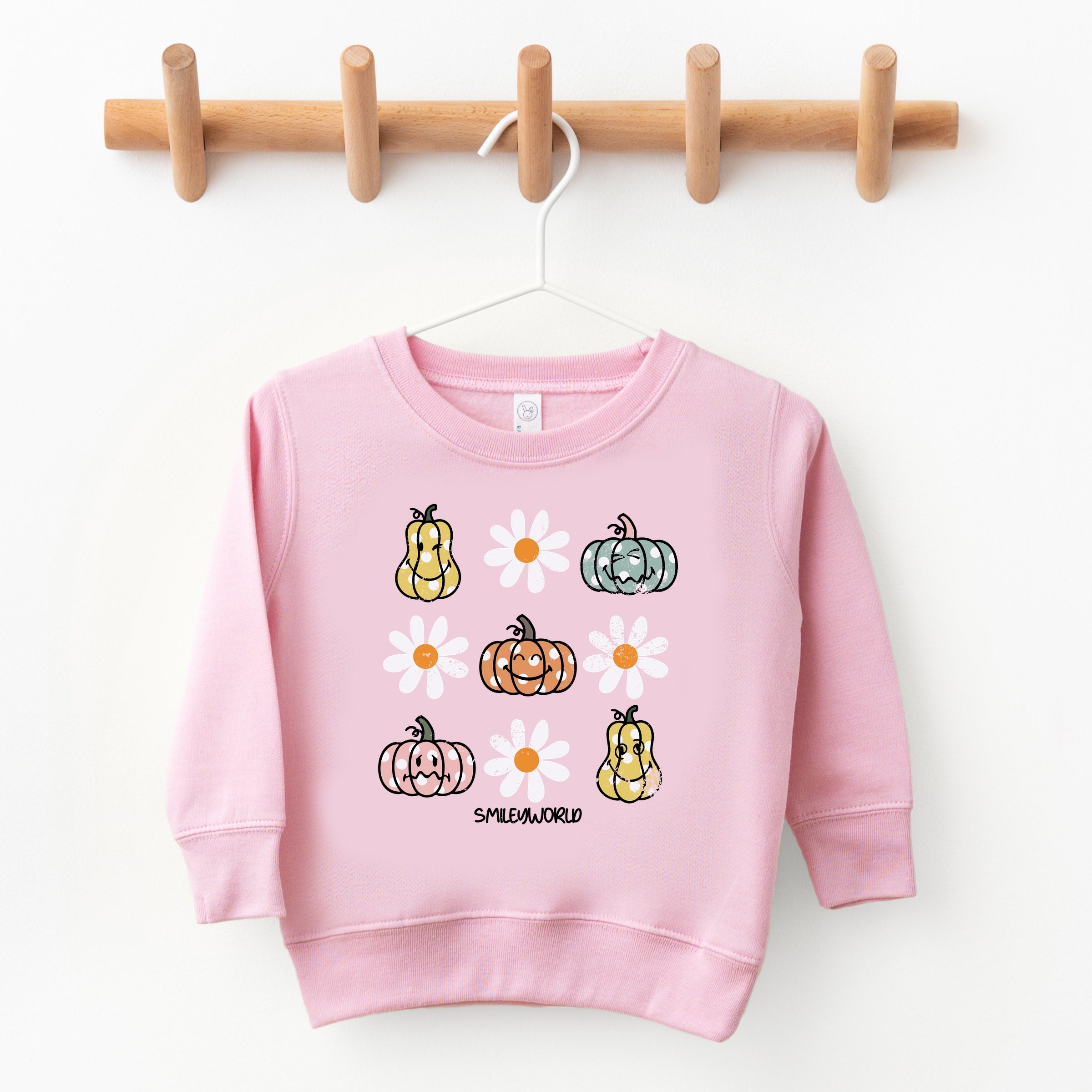 SmileyWorld Pumpkin Daisies Chart - Toddler Graphic Sweatshirt and Youth Graphic Sweatshirt