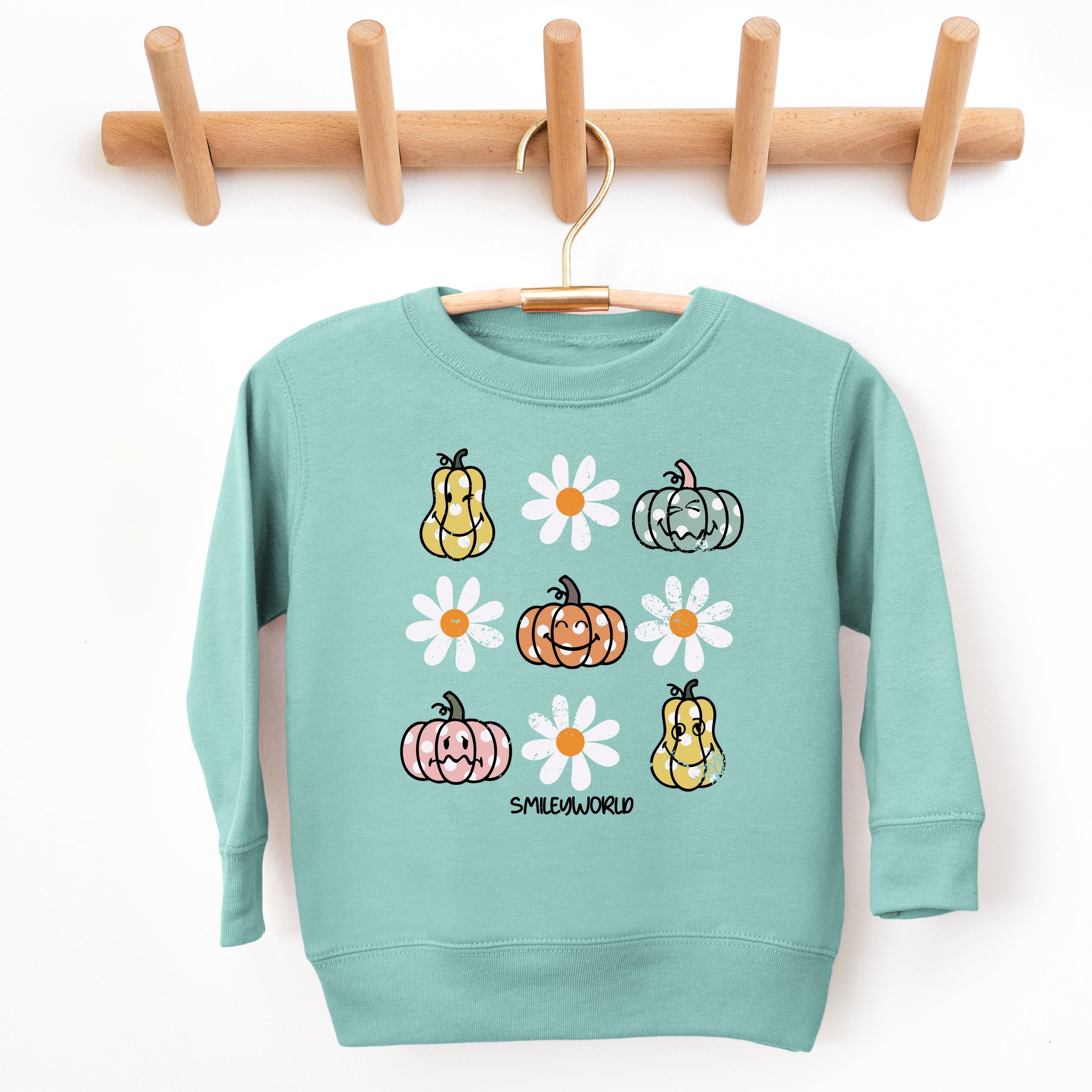 SmileyWorld Pumpkin Daisies Chart - Toddler Graphic Sweatshirt and Youth Graphic Sweatshirt