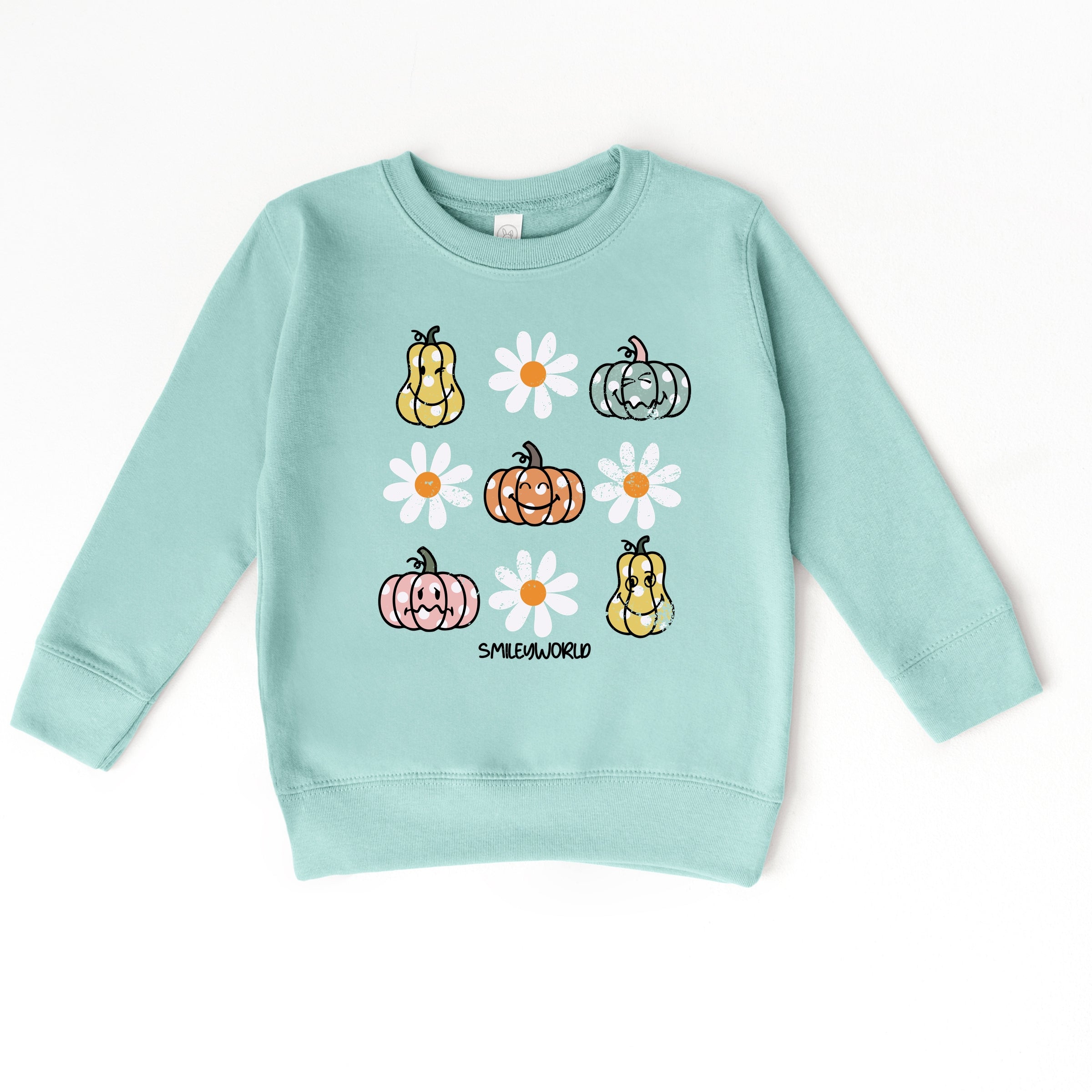 SmileyWorld Pumpkin Daisies Chart - Toddler Graphic Sweatshirt and Youth Graphic Sweatshirt