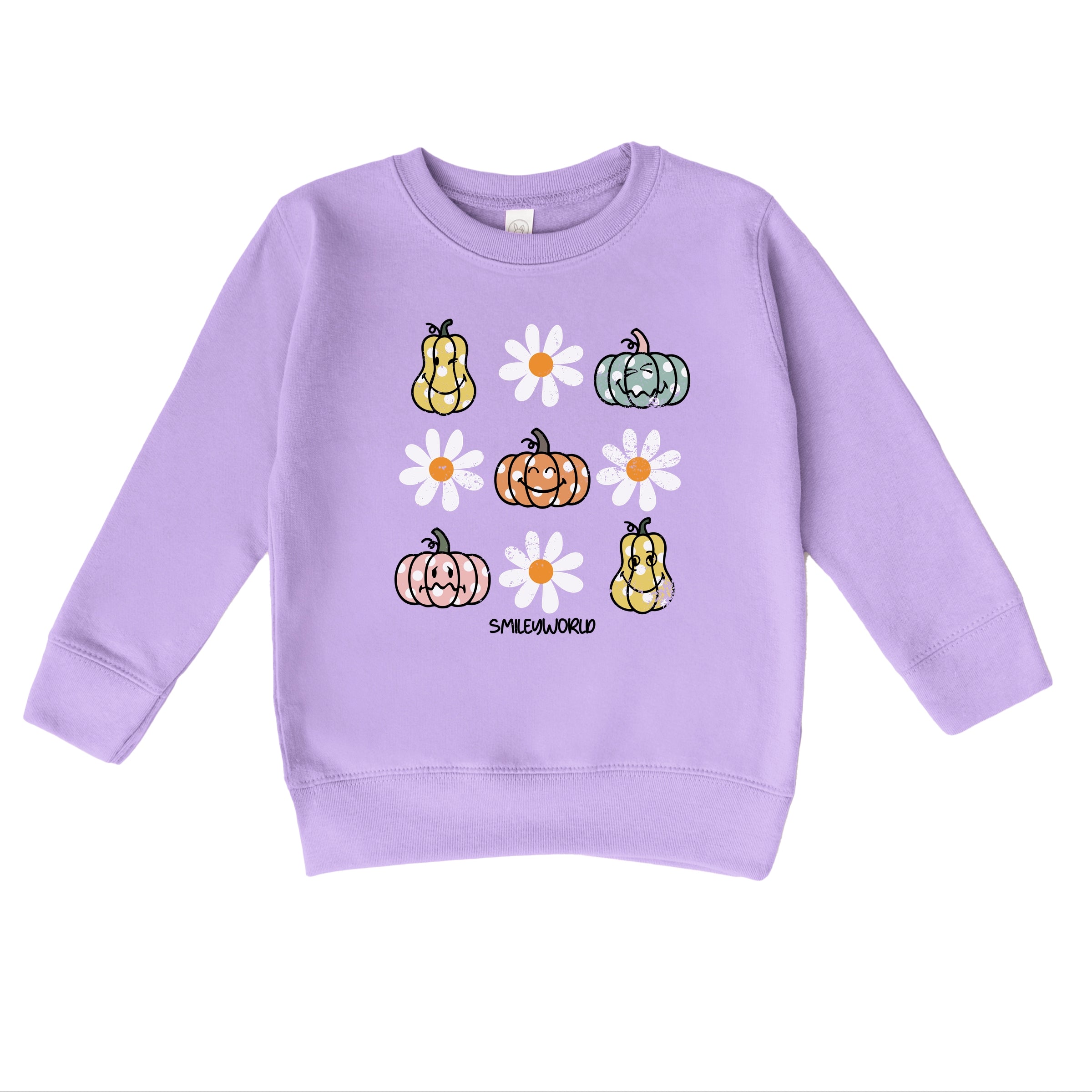 SmileyWorld Pumpkin Daisies Chart - Toddler Graphic Sweatshirt and Youth Graphic Sweatshirt