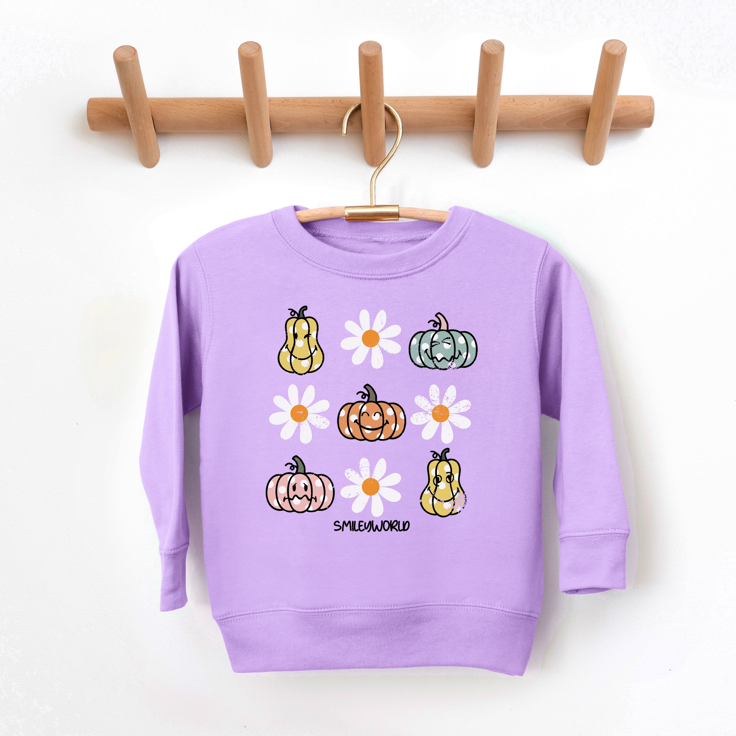 SmileyWorld Pumpkin Daisies Chart - Toddler Graphic Sweatshirt and Youth Graphic Sweatshirt
