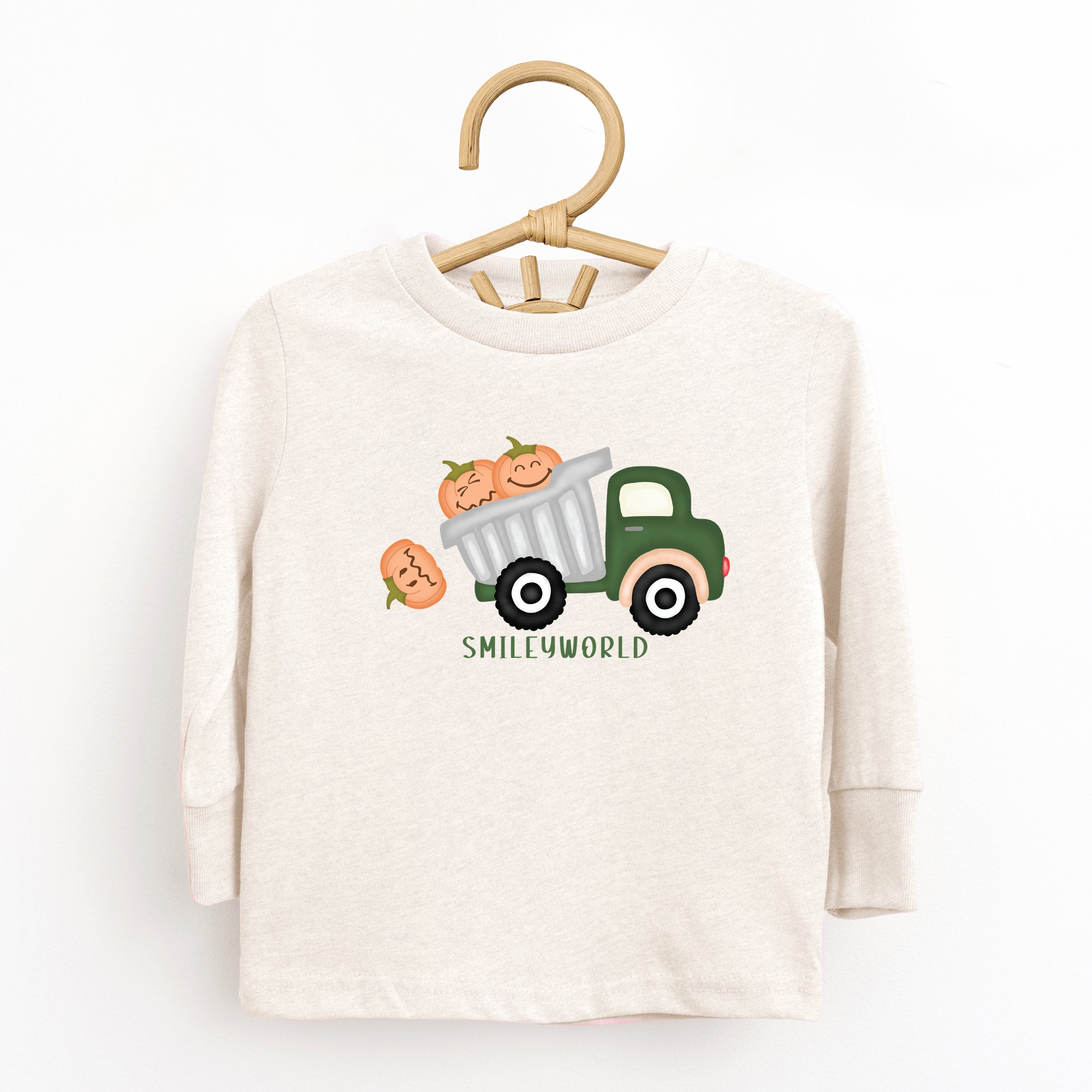 SmileyWorld Dump Truck Pumpkins - Toddler Long Sleeve Tee and Youth Long Sleeve Tee