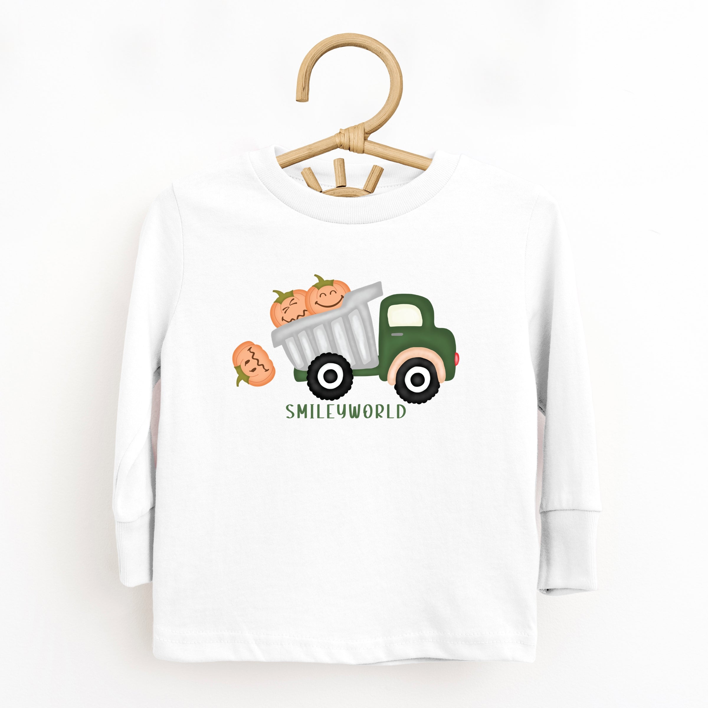 SmileyWorld Dump Truck Pumpkins - Toddler Long Sleeve Tee and Youth Long Sleeve Tee
